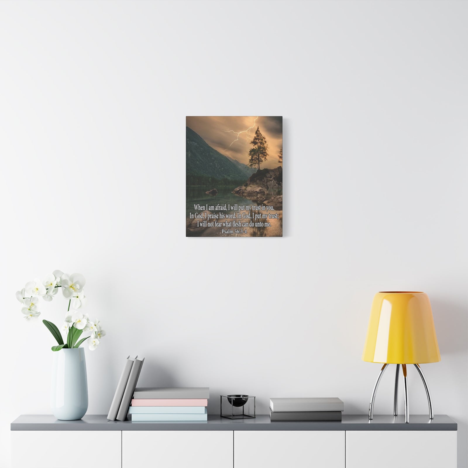 Scripture Canvas I Put My Trust in You Psalm 56:3-4 Christian Wall Art Bible Verse Print Ready to Hang-Express Your Love Gifts