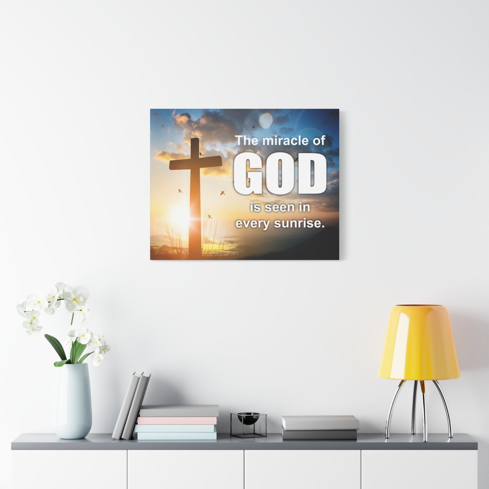 Scripture Canvas The Miracle of God Psalm 118:24 Christian Wall Art Bible Verse Print Ready to Hang-Express Your Love Gifts