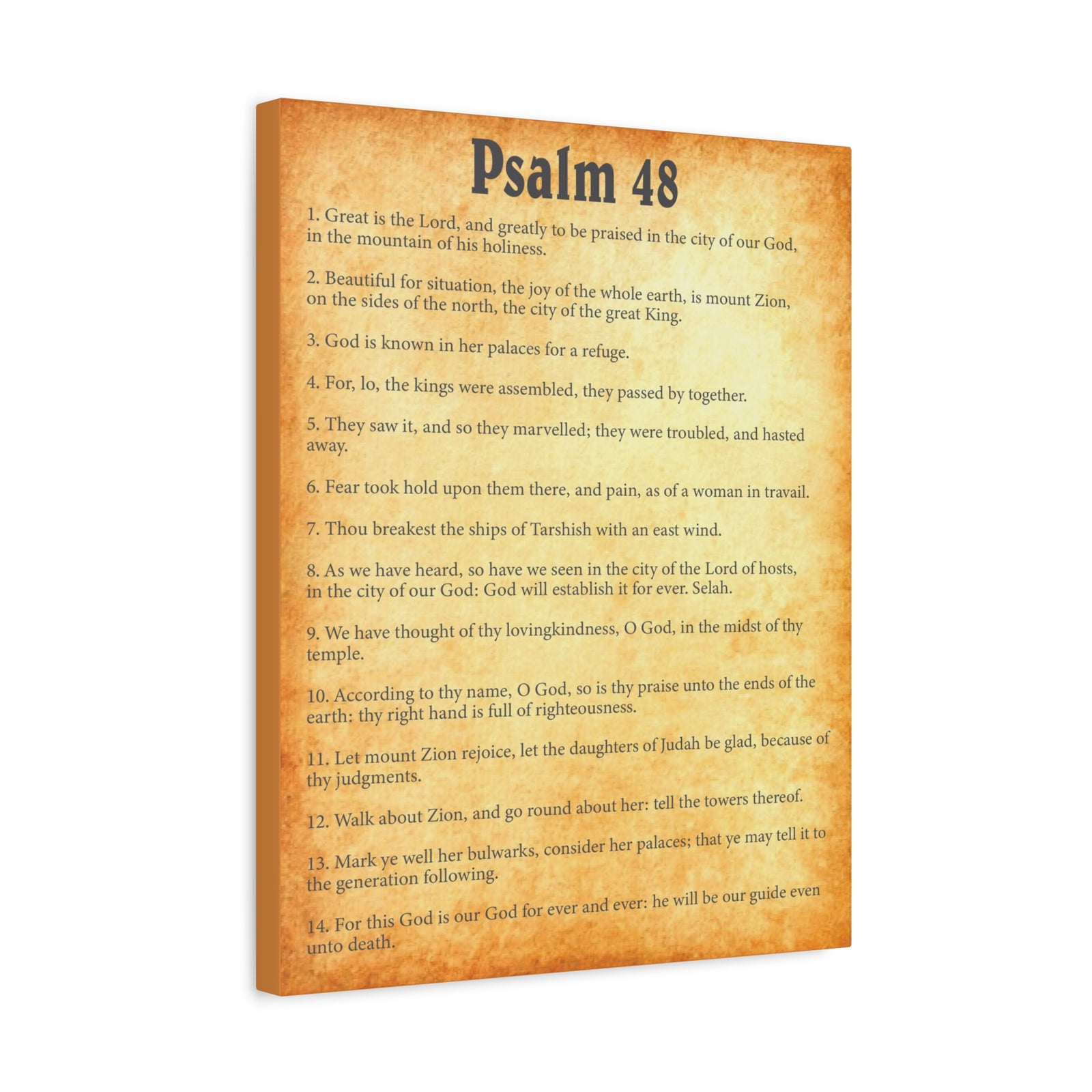 Scripture Walls Psalm 48 Gold Bible Chapter Canvas Christian Wall Art Ready to Hang-Express Your Love Gifts