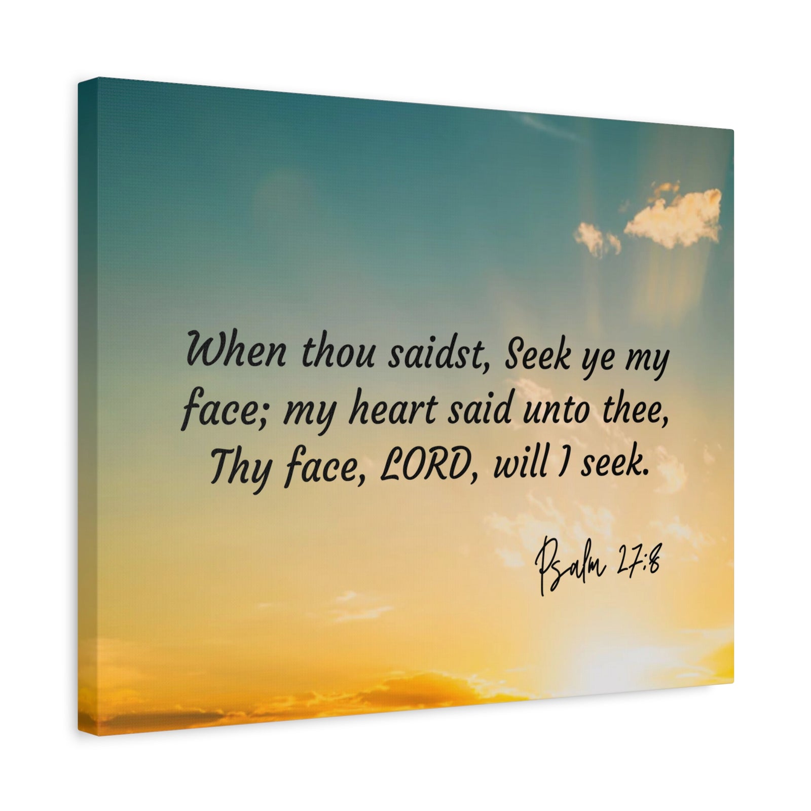 Scripture Walls Seek Psalms 27:8 Bible Verse Canvas Christian Wall Art Ready to Hang-Express Your Love Gifts