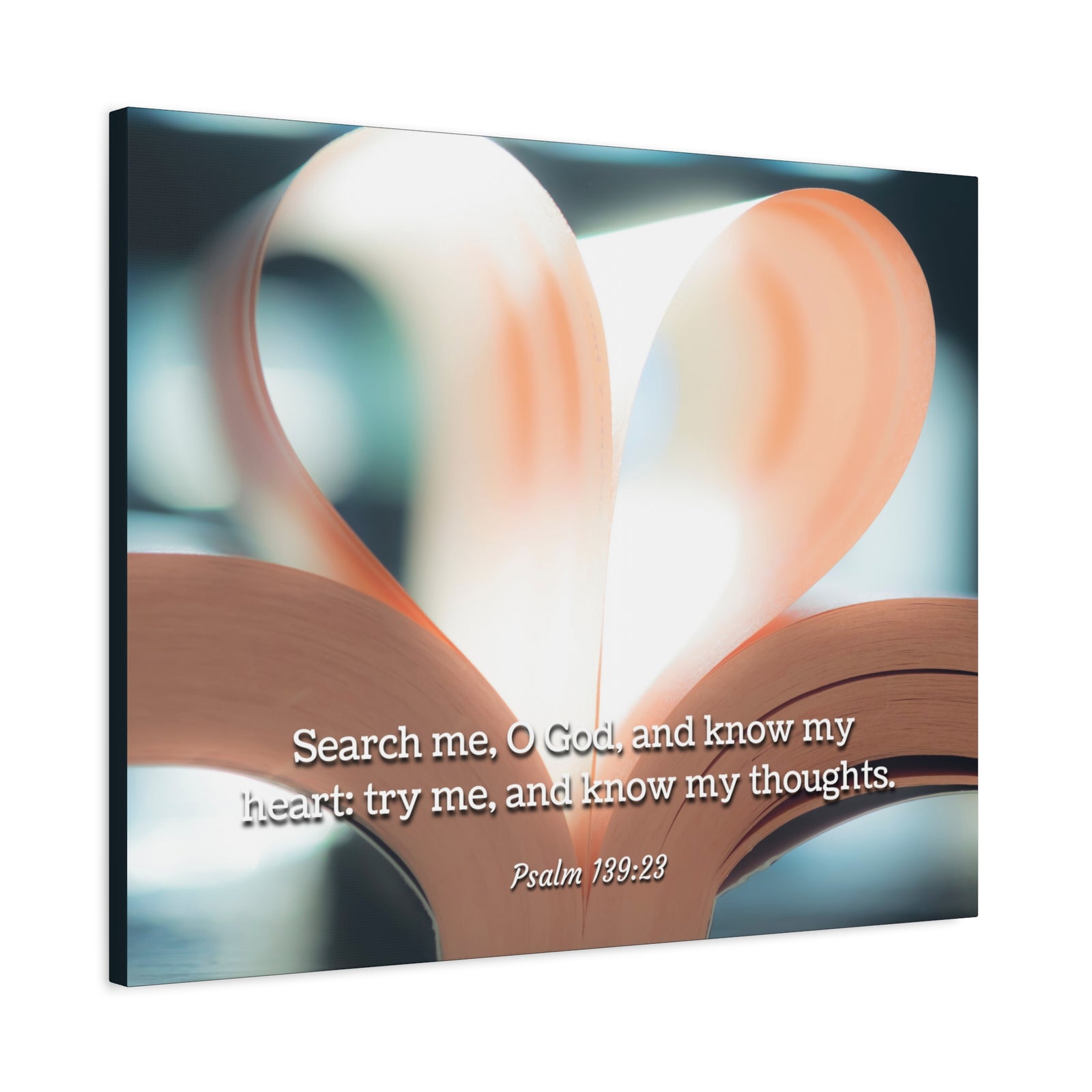 Scripture Canvas Know My Heart Psalm 139:23 Christian Wall Art Bible Verse Print Ready to Hang-Express Your Love Gifts