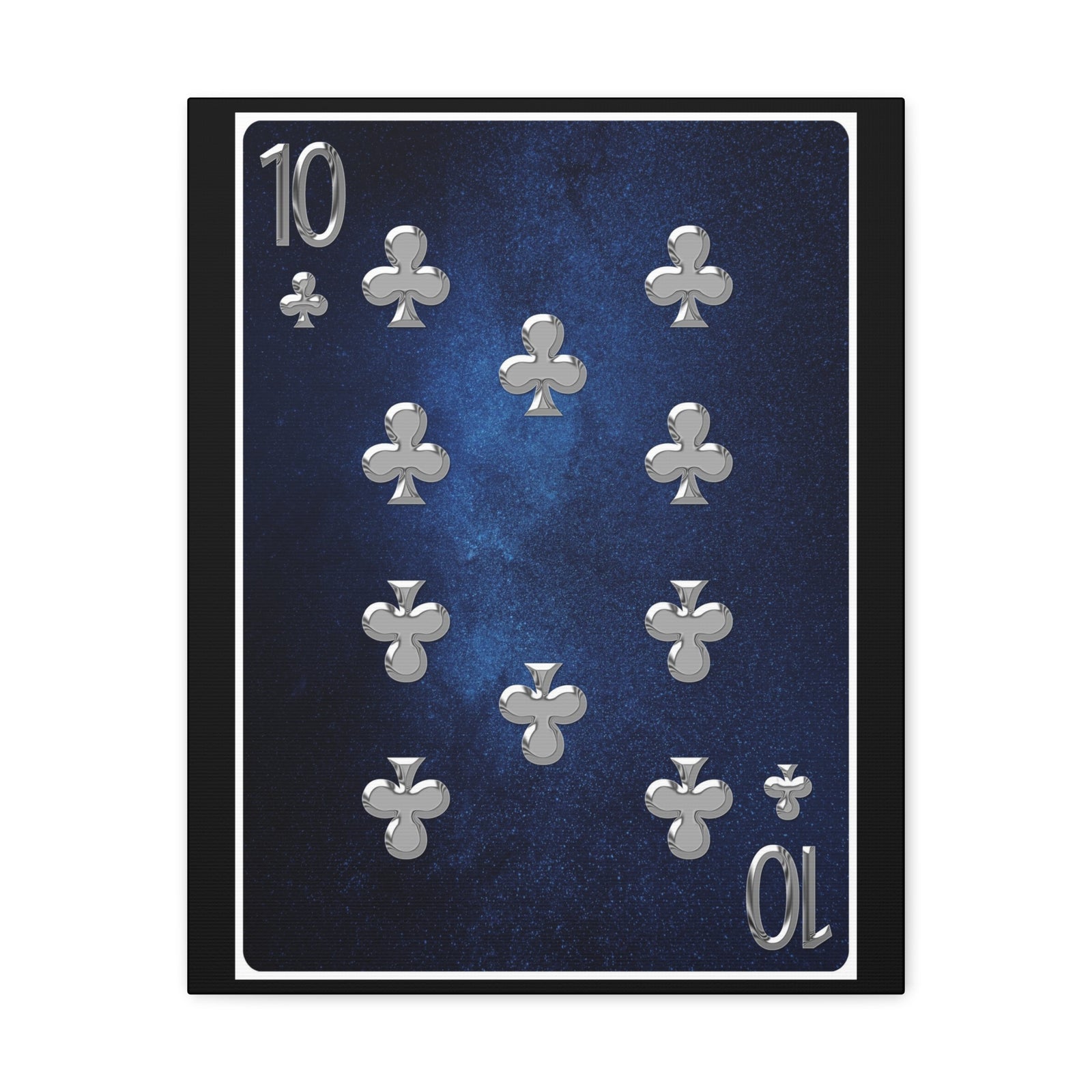 Ten Of Clubs Space Background Playing Card Canvas Wall Art for Home Decor Ready-to-Hang-Express Your Love Gifts