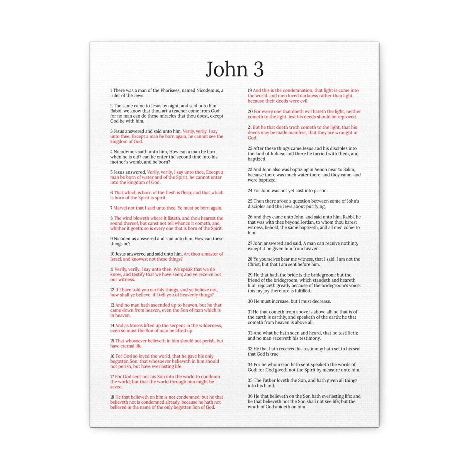 Scripture Walls John 3 Jesus and Nicodemus White Christian Wall Art Print Ready to Hang Unframed-Express Your Love Gifts