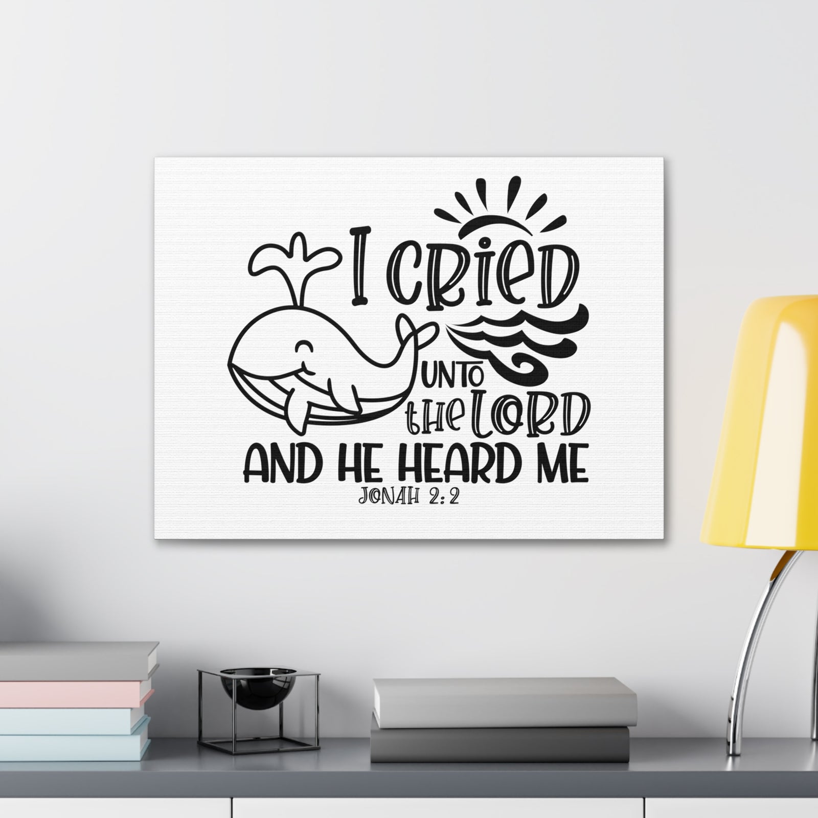 Scripture Walls Jonah 2:2 I Cried Unto the Lord Bible Verse Canvas Christian Wall Art Ready to Hang Unframed-Express Your Love Gifts
