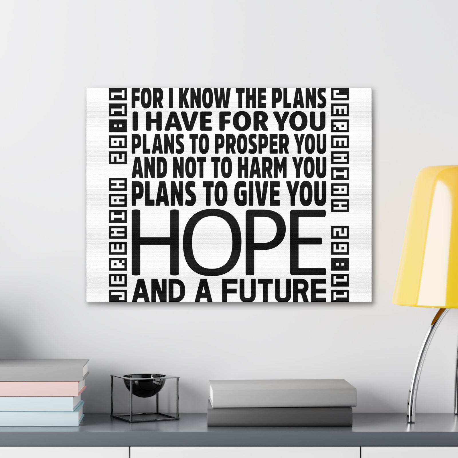 Scripture Walls Jeremiah 29:11 Hope and Future Bible Verse Canvas Christian Wall Art Ready to Hang Unframed-Express Your Love Gifts
