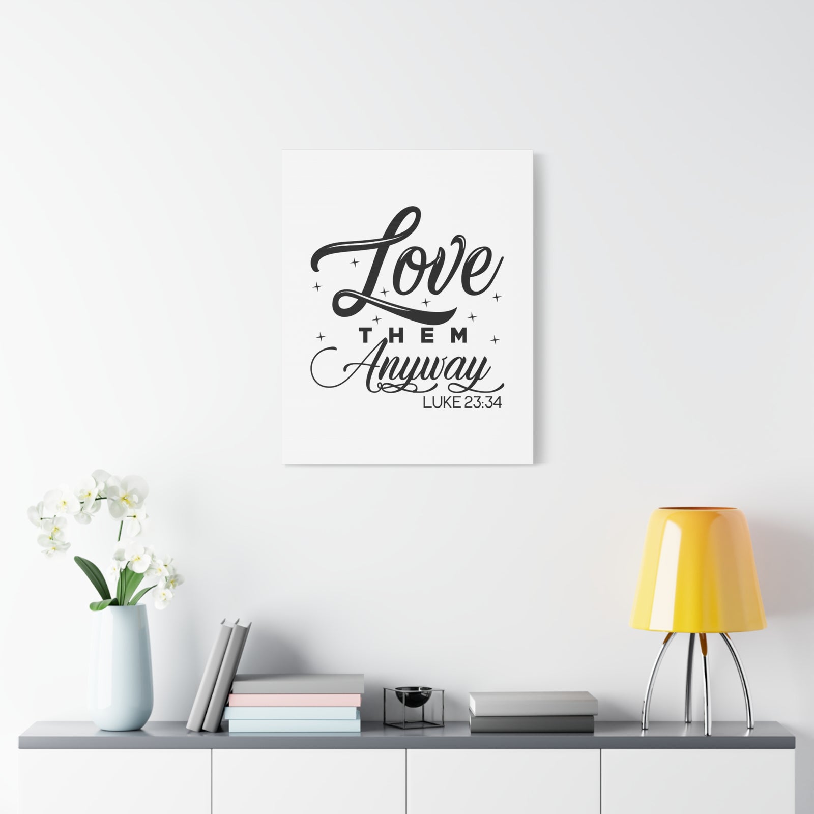 Scripture Walls Luke 23:34 Love Them Anyway Bible Verse Canvas Christian Wall Art Ready to Hang Unframed-Express Your Love Gifts