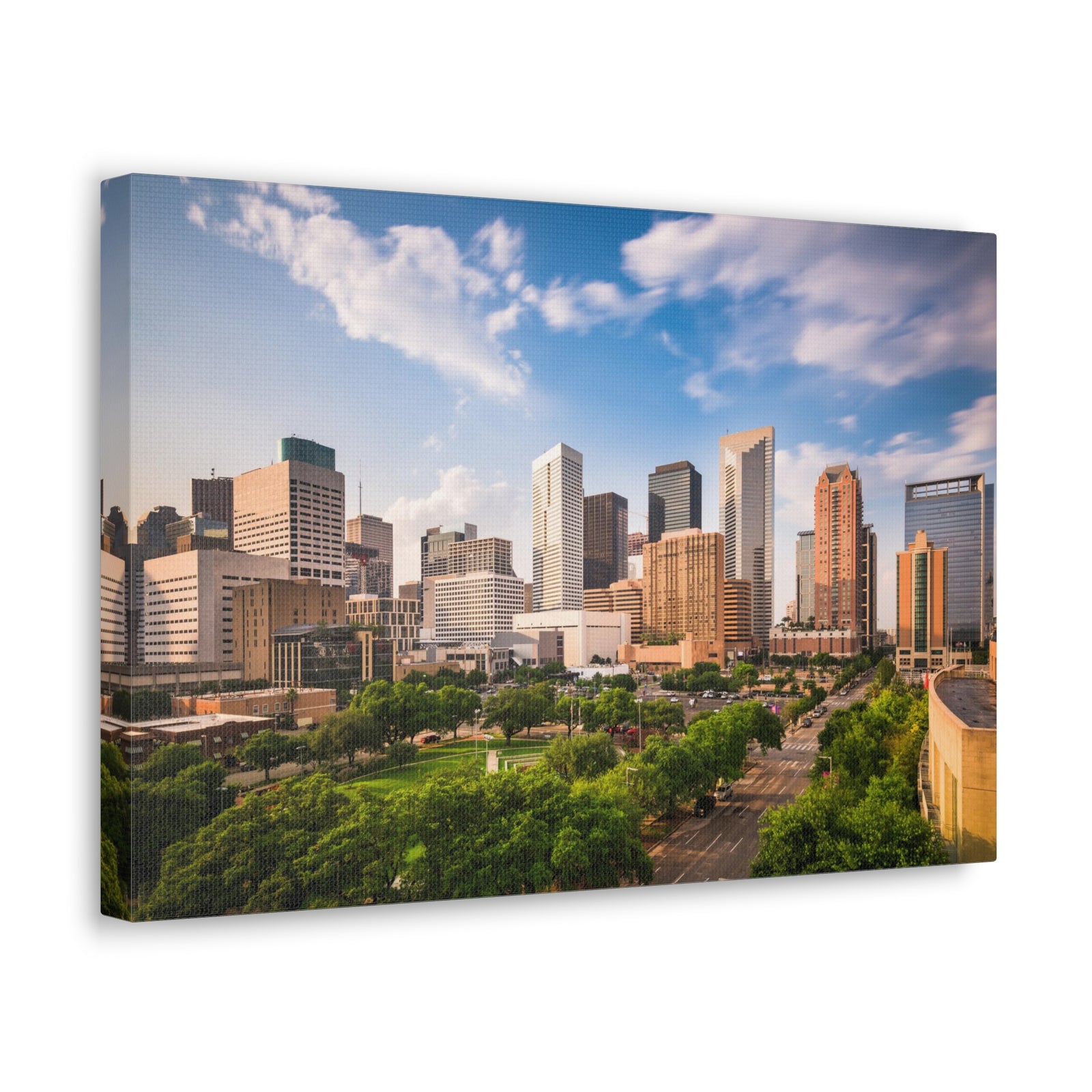 Houston Daytime Skyline Canvas Artwork High-Quality Breathtaking Stunning Cityscape for Home Decor Ready to Hang-Express Your Love Gifts