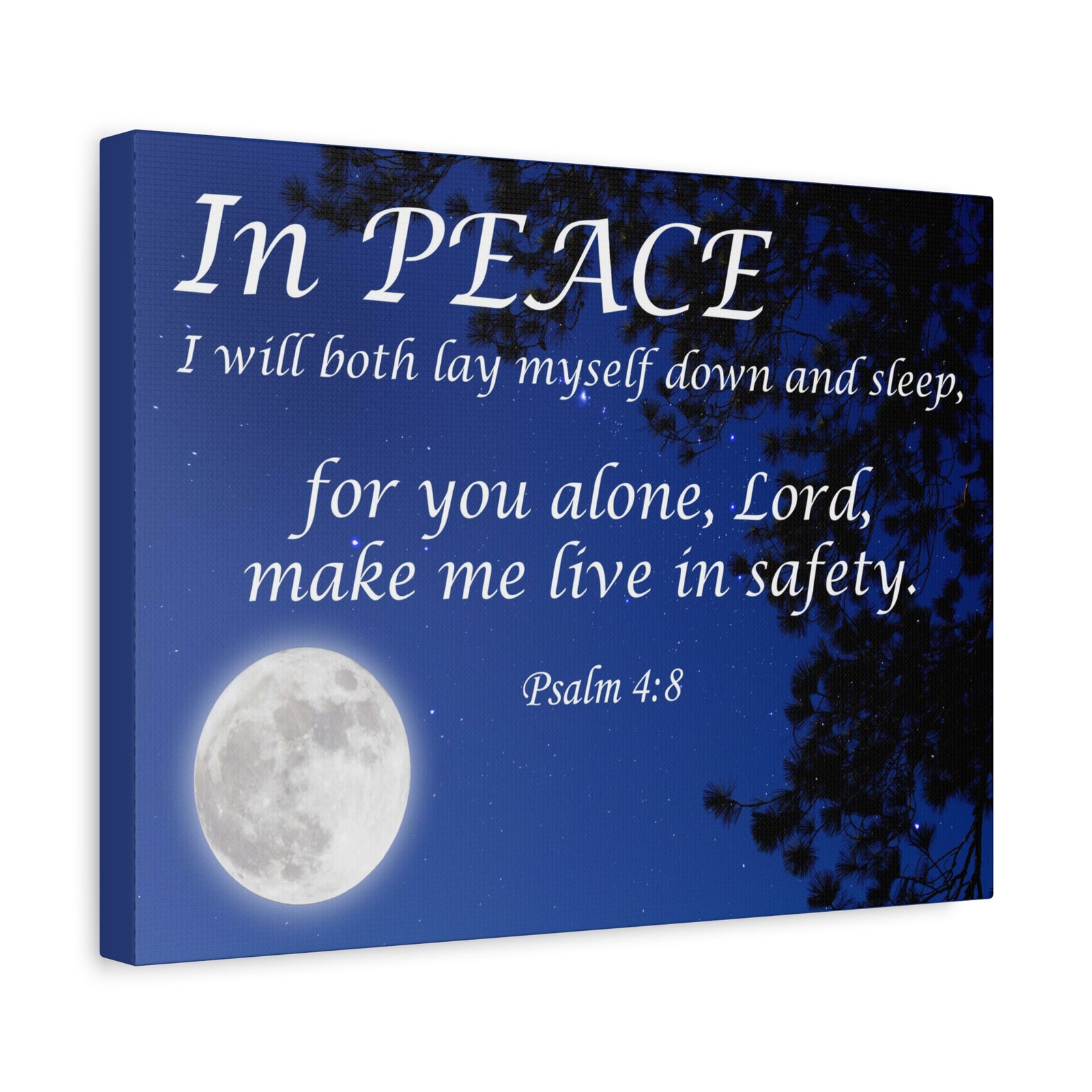 Bible Verse Canvas In Peace Psalm 4:8 Christian Home Decor Scripture Art-Express Your Love Gifts