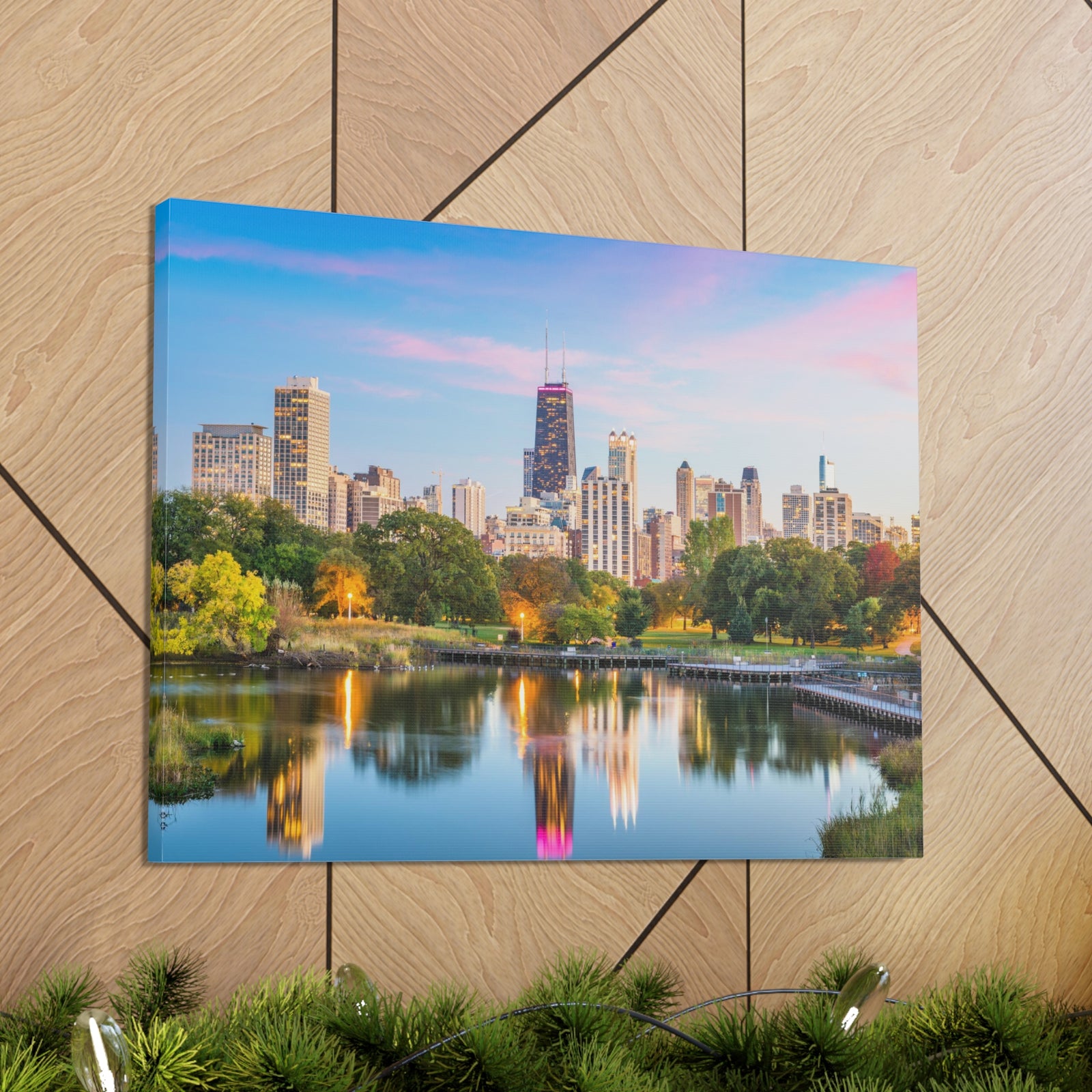 Chicago Daytime Skyline Canvas Artwork High-Quality Breathtaking Stunning Cityscape for Home Decor Ready to Hang-Express Your Love Gifts