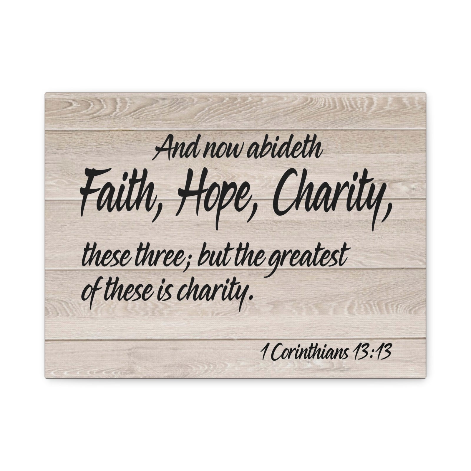 Bible Verse Canvas Faith Hope Charity 1 Corinthians 13:13 Wall Art Christian Home Decor-Express Your Love Gifts
