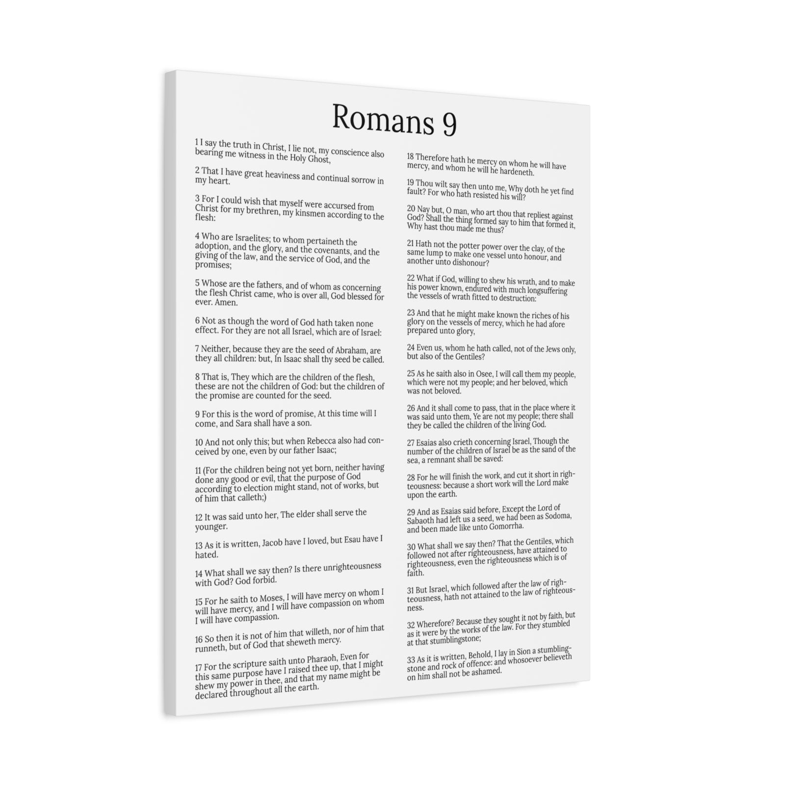 Scripture Walls Romans 9 Chapter White God’s Sovereign Choice Christian Wall Art Print Ready to Hang Unframed-Express Your Love Gifts