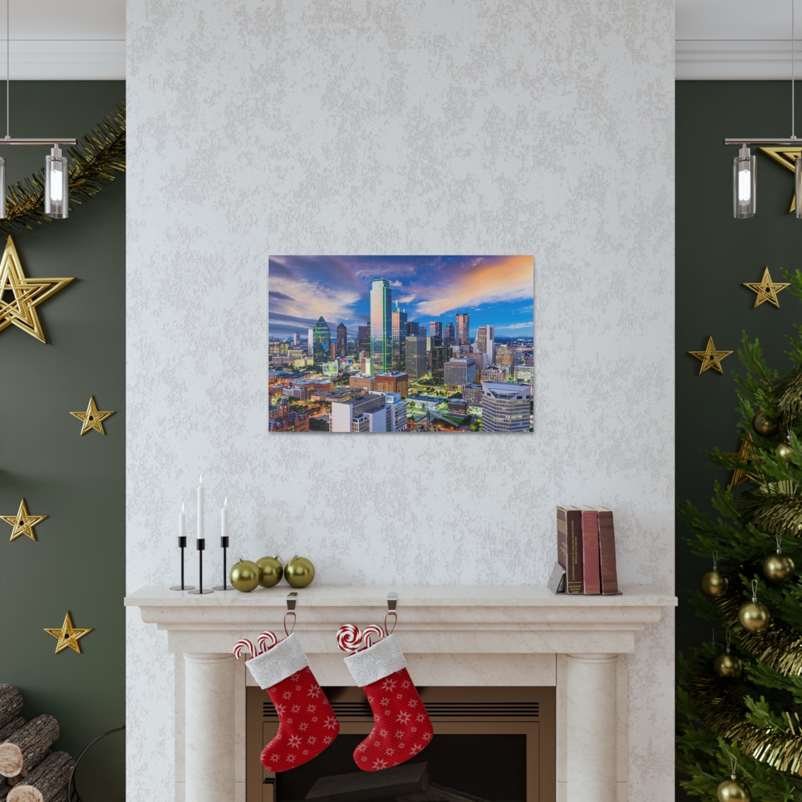Dallas Daytime Skyline Canvas Artwork High-Quality Breathtaking Stunning Cityscape for Home Decor Ready to Hang-Express Your Love Gifts