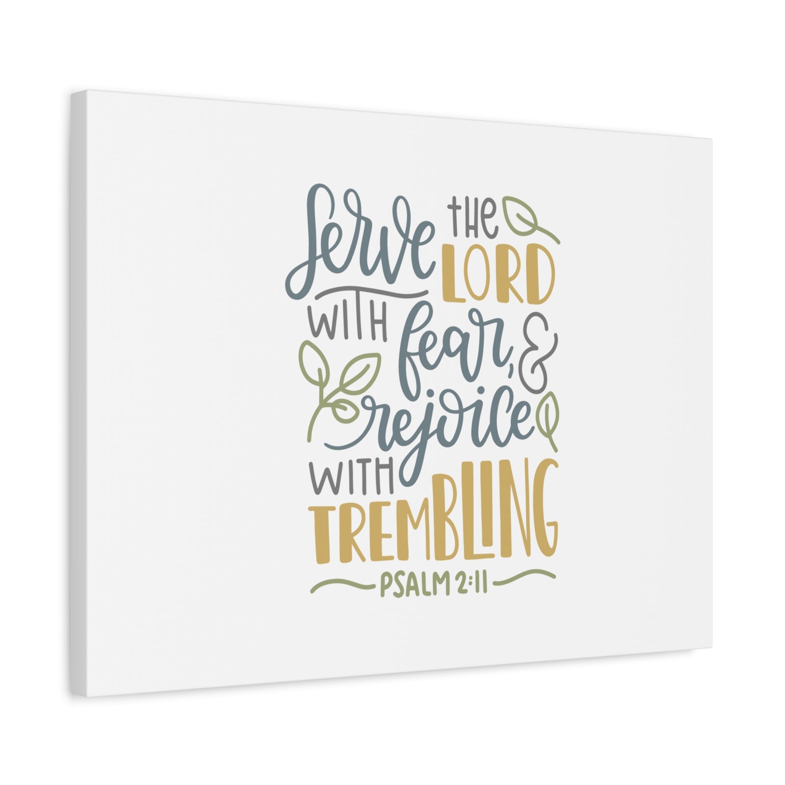 Scripture Canvas Serve The Lord Psalm 2:11 Christian Wall Art Bible Verse Print Ready to Hang-Express Your Love Gifts