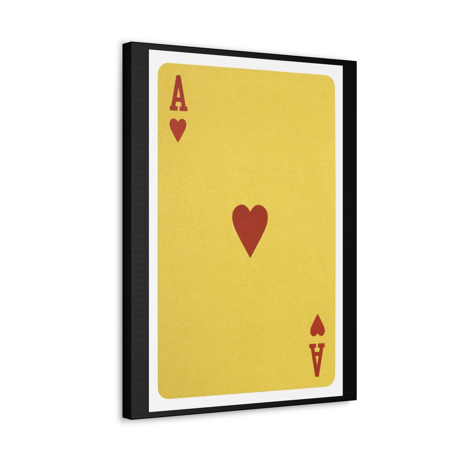 Golden Ace Of Hearts Isolated White Background Playing Card Canvas Wall Art for Home Decor Ready-to-Hang-Express Your Love Gifts