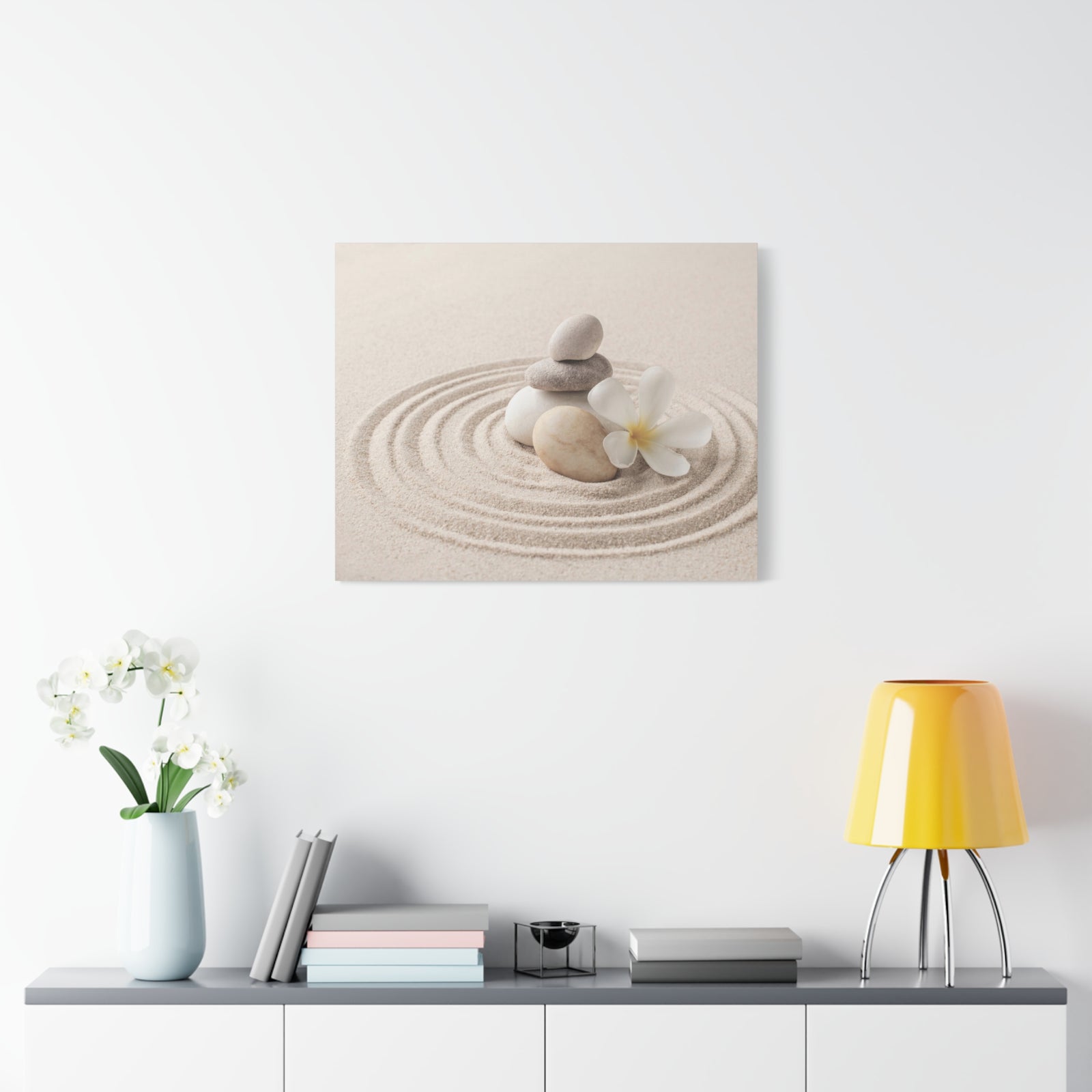 Stacked Zen Stones Forest Floral Nature Photography Canvas Wall Art for Home Decor Ready-to-Hang-Express Your Love Gifts