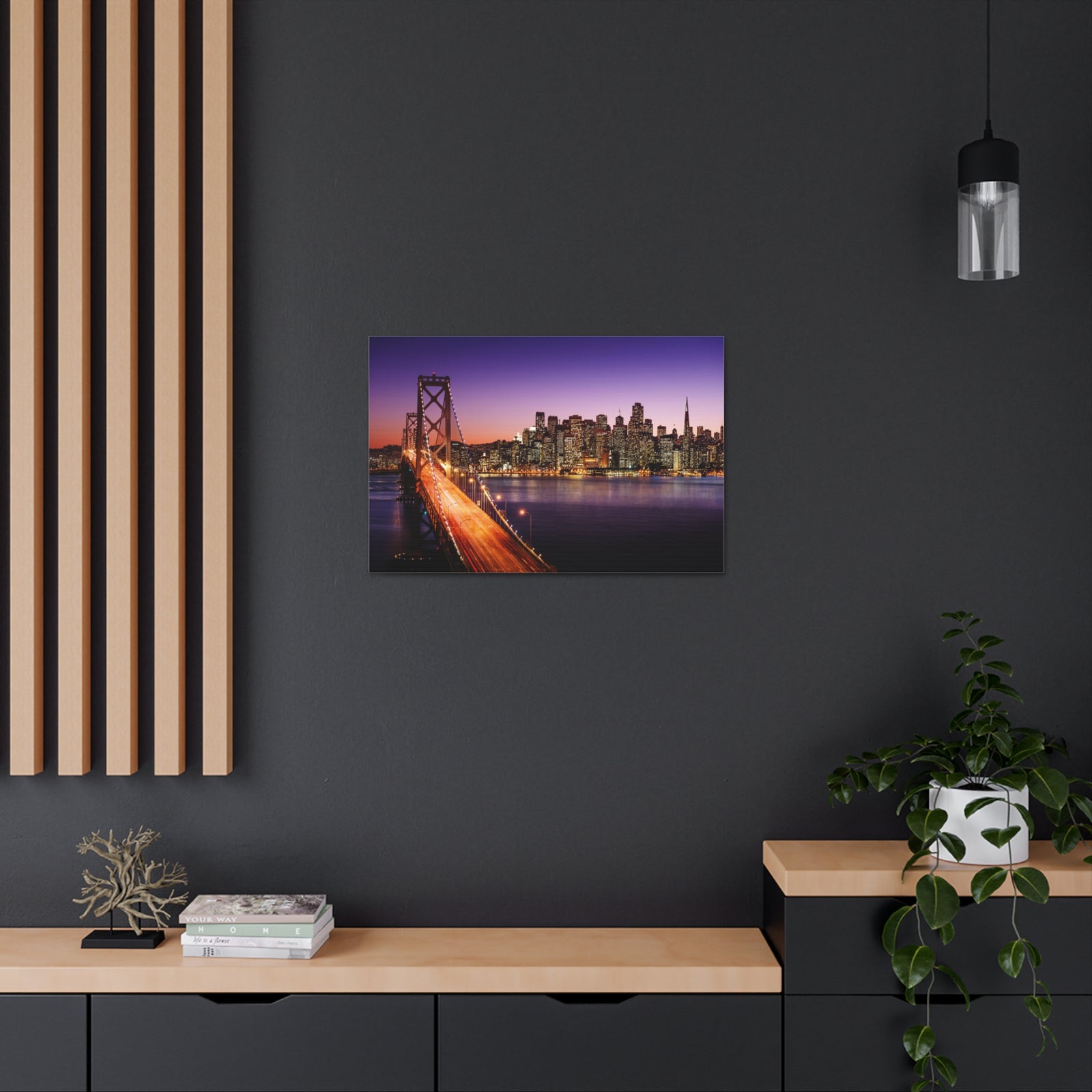 San Francisco Night Skyline Canvas Artwork High-Quality Breathtaking Stunning Cityscape for Home Decor Ready to Hang-Express Your Love Gifts