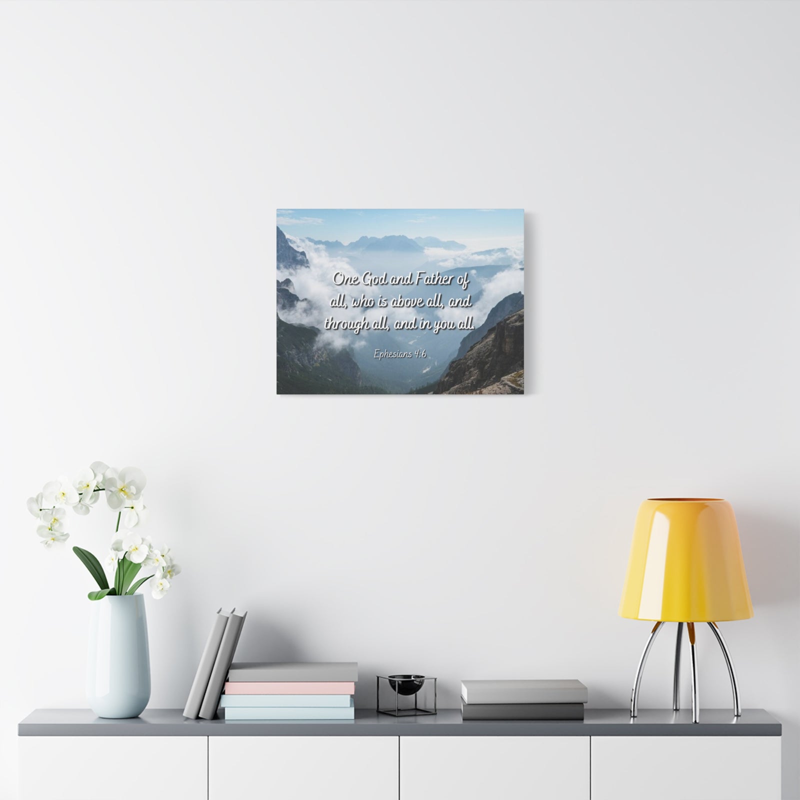 Scripture Canvas Above All Ephesians 4:6 Christian Wall Art Bible Verse Print Ready to Hang-Express Your Love Gifts