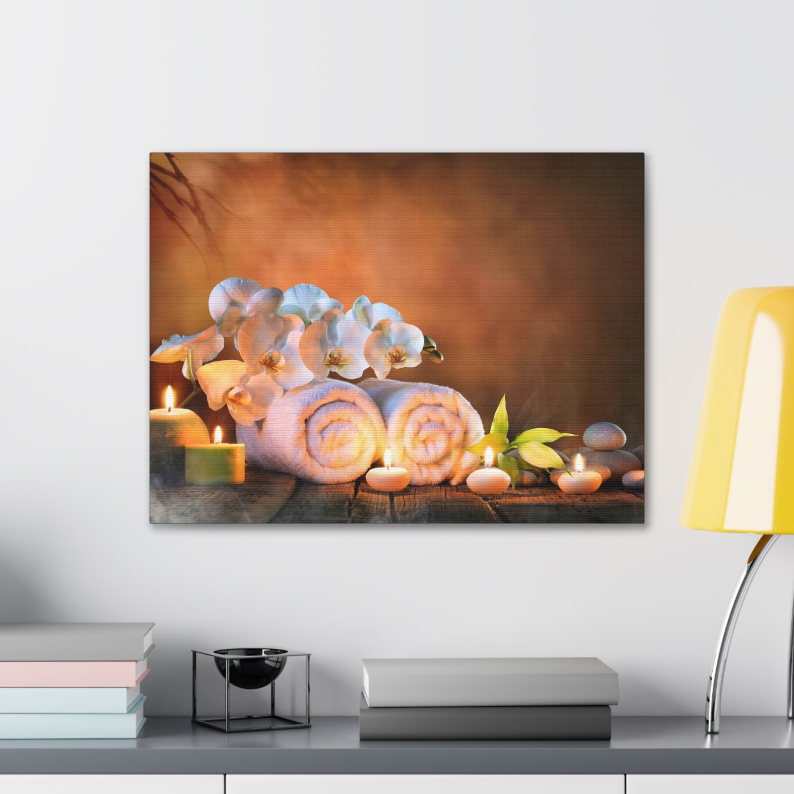 Candles and Orchid Forest Floral Nature Photography Canvas Wall Art for Home Decor Ready-to-Hang-Express Your Love Gifts