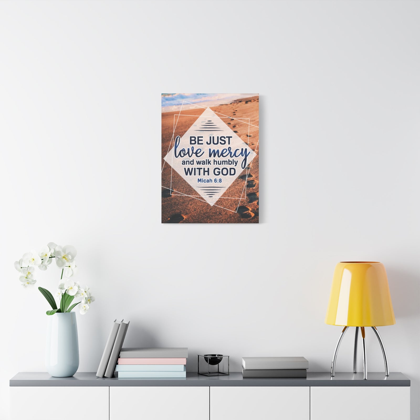 Scripture Canvas Walk Humbly With God Micah 6:8 Christian Wall Art Bible Verse Print Ready to Hang-Express Your Love Gifts