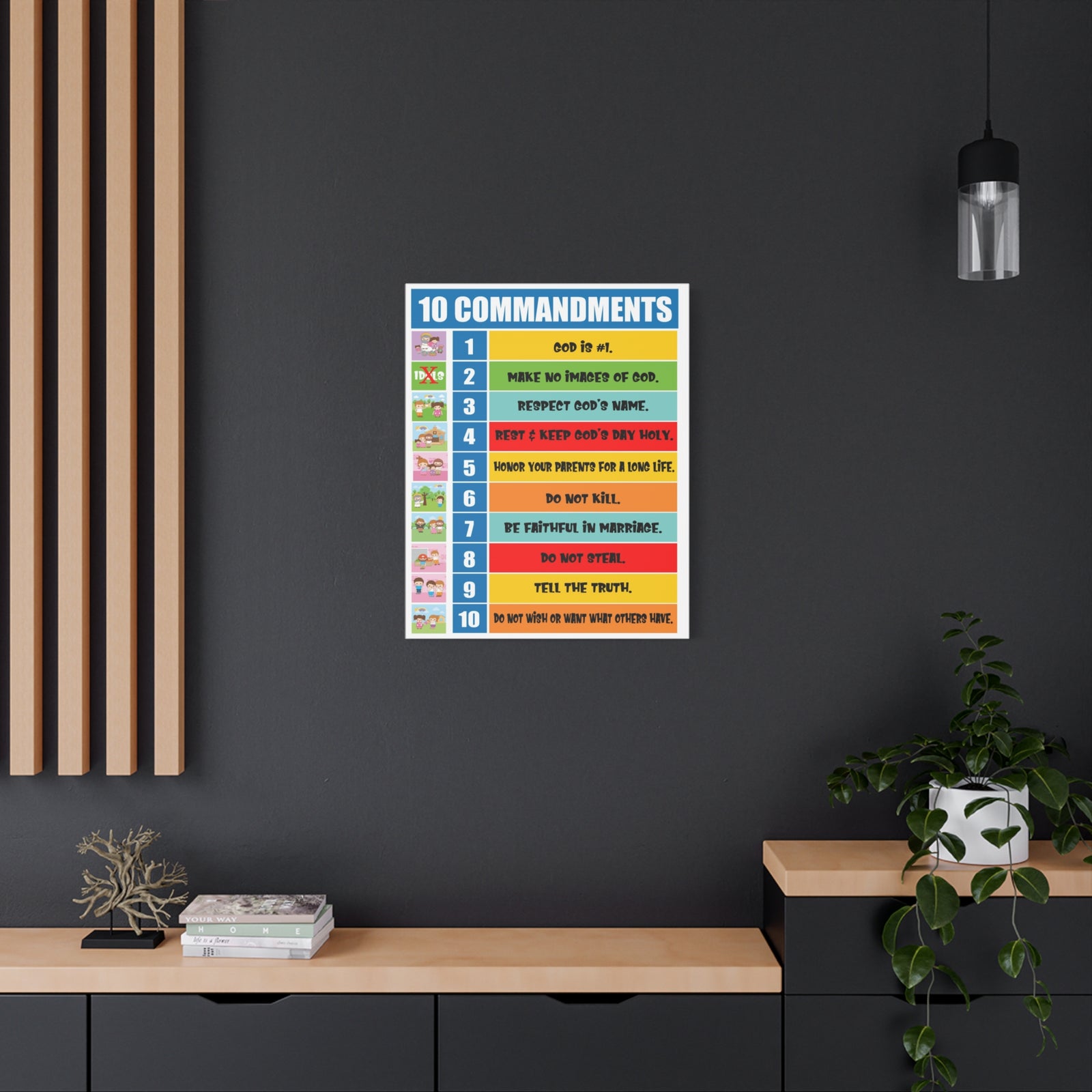 10 Commandments Christian Home Decor Scripture Art-Express Your Love Gifts