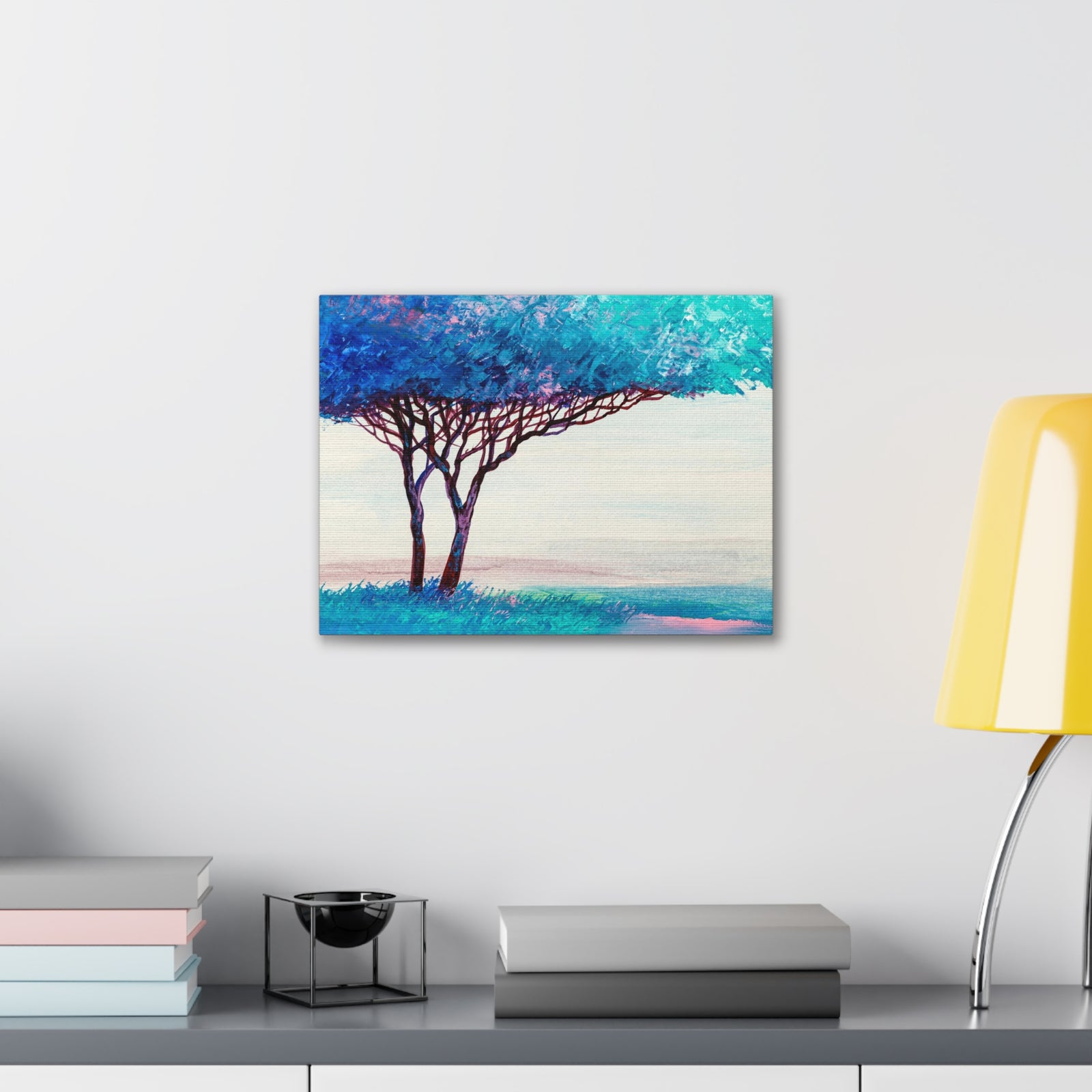 Oil Painting Landscape Abstract Tree Hand Painted Contemporary Art Canvas Wall Art for Home Decor Ready-to-Hang-Express Your Love Gifts