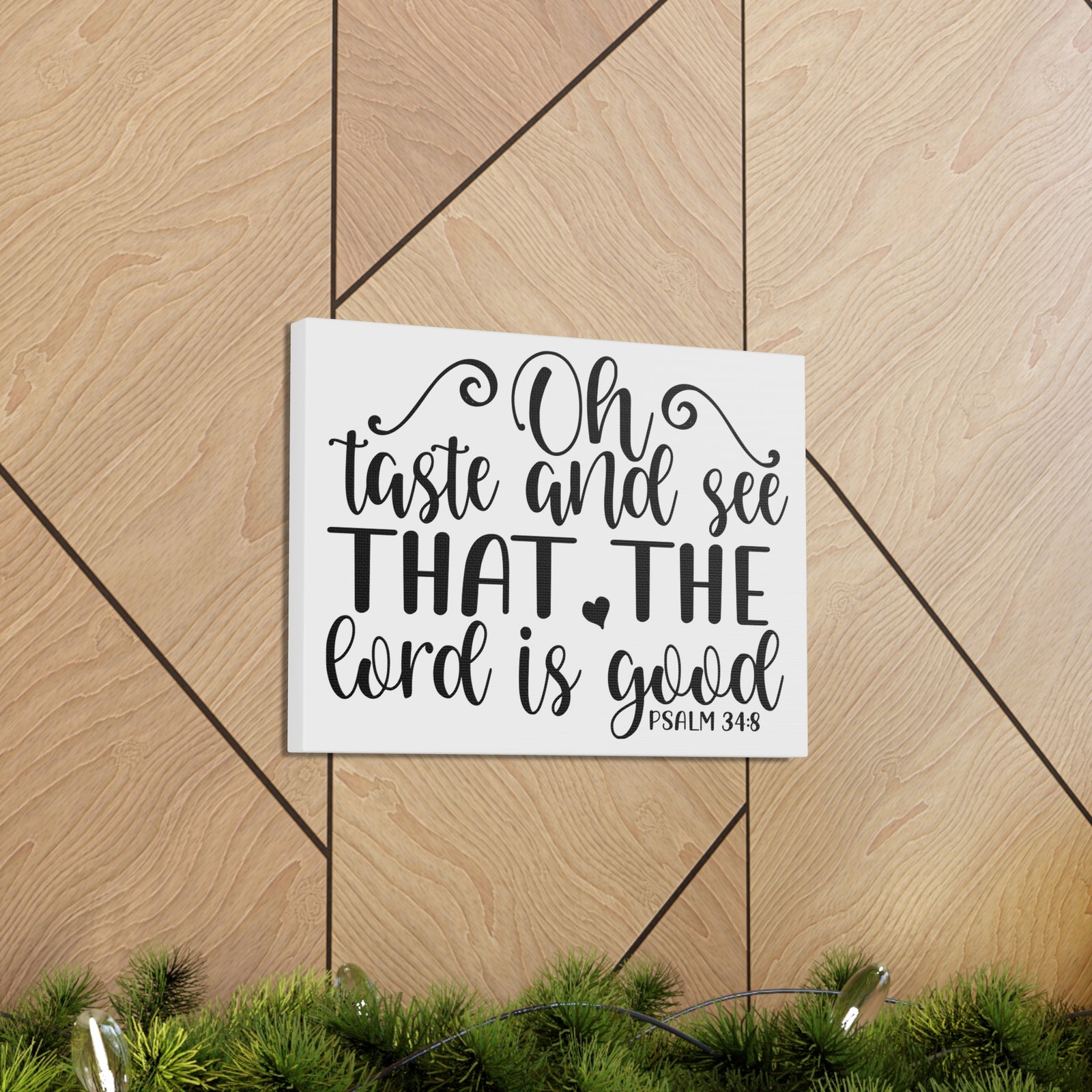 Scripture Canvas Oh Taste And See That Psalm 34:8 Christian Wall Art Bible Verse Print Ready To Hang-Express Your Love Gifts