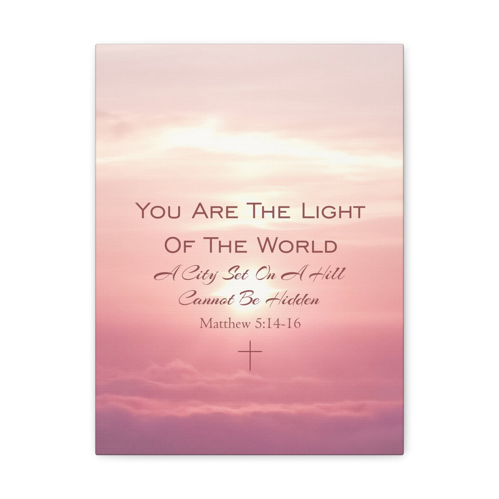 Scripture Canvas Light Of The World Matthew 5:14-16 Christian Wall Art Bible Verse Print Ready to Hang-Express Your Love Gifts