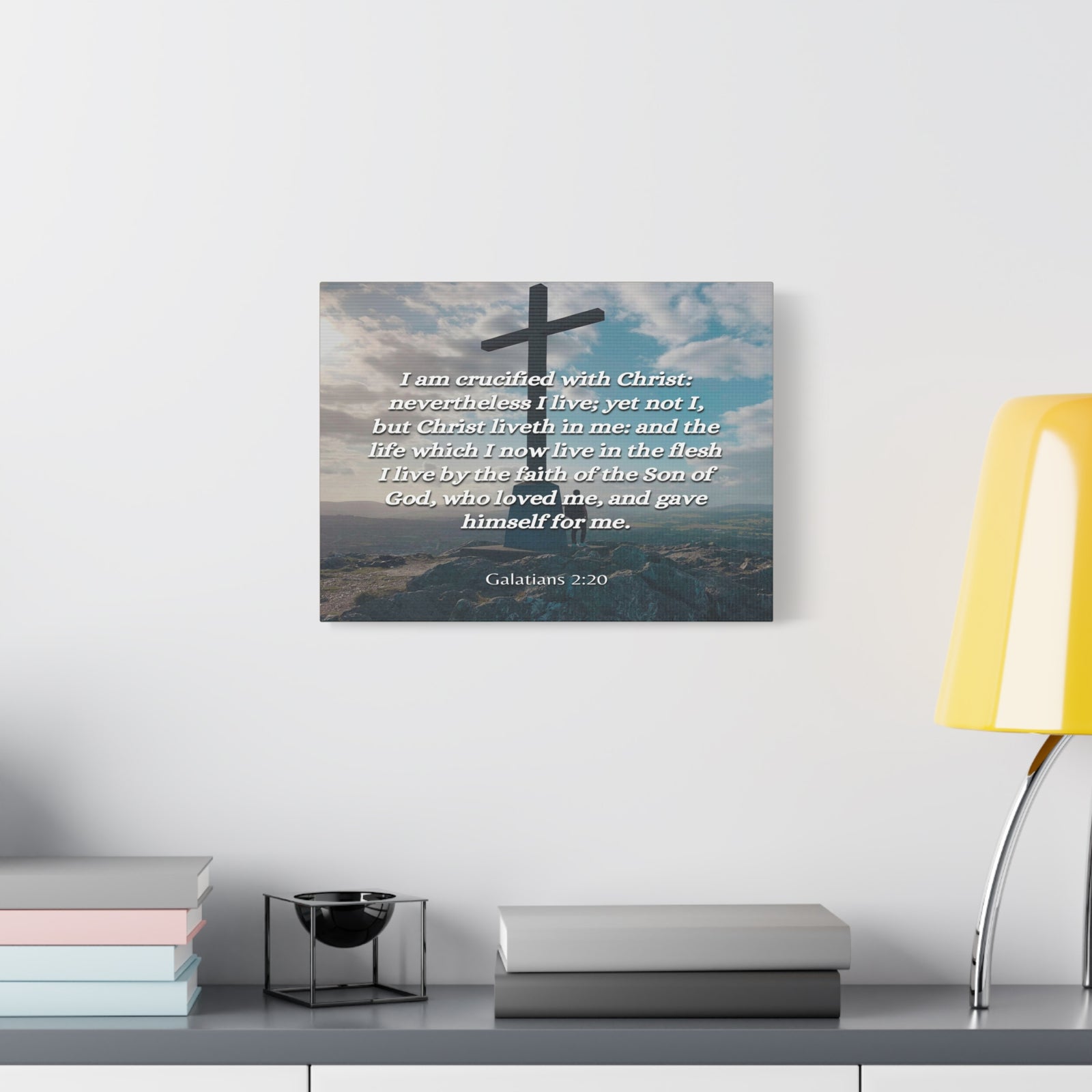 Scripture Canvas By The Faith Galatians 2:20 Christian Wall Art Bible Verse Print Ready to Hang-Express Your Love Gifts