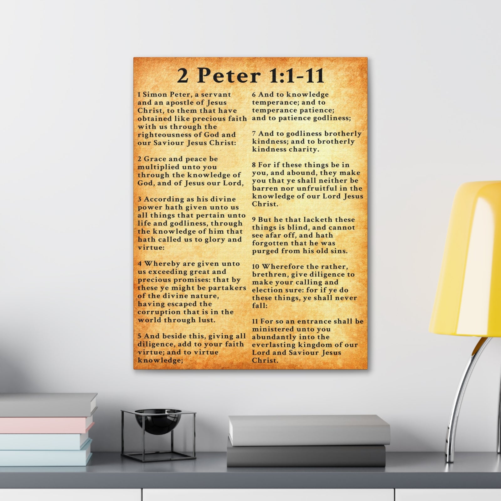 Scripture Walls 2 Peter 1:1-11 KJV Bible Verse Canvas Christian Wall Art Ready to Hang Unframed-Express Your Love Gifts