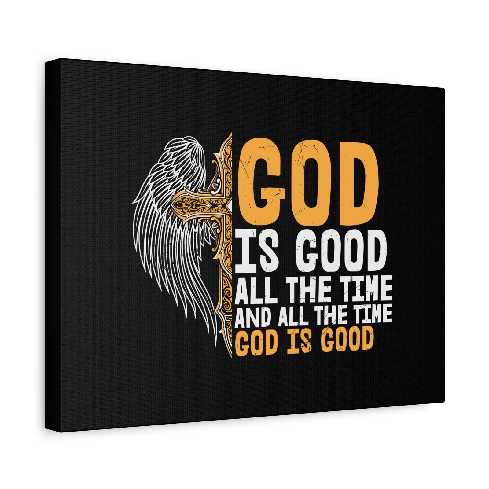 Scripture Canvas God Is Good Psalm 103:8 Yellow Christian Wall Art Bible Verse Print Ready to Hang-Express Your Love Gifts