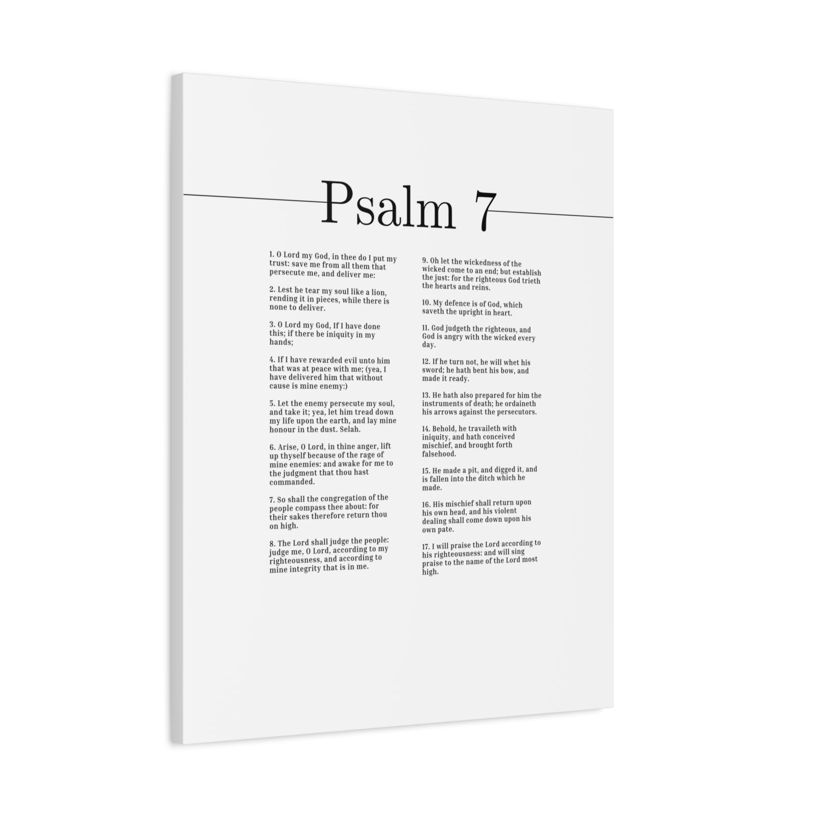 Scripture Canvas I Will Praise The Lord Psalm 7 Christian Wall Art Bible Verse Print Ready to Hang-Express Your Love Gifts