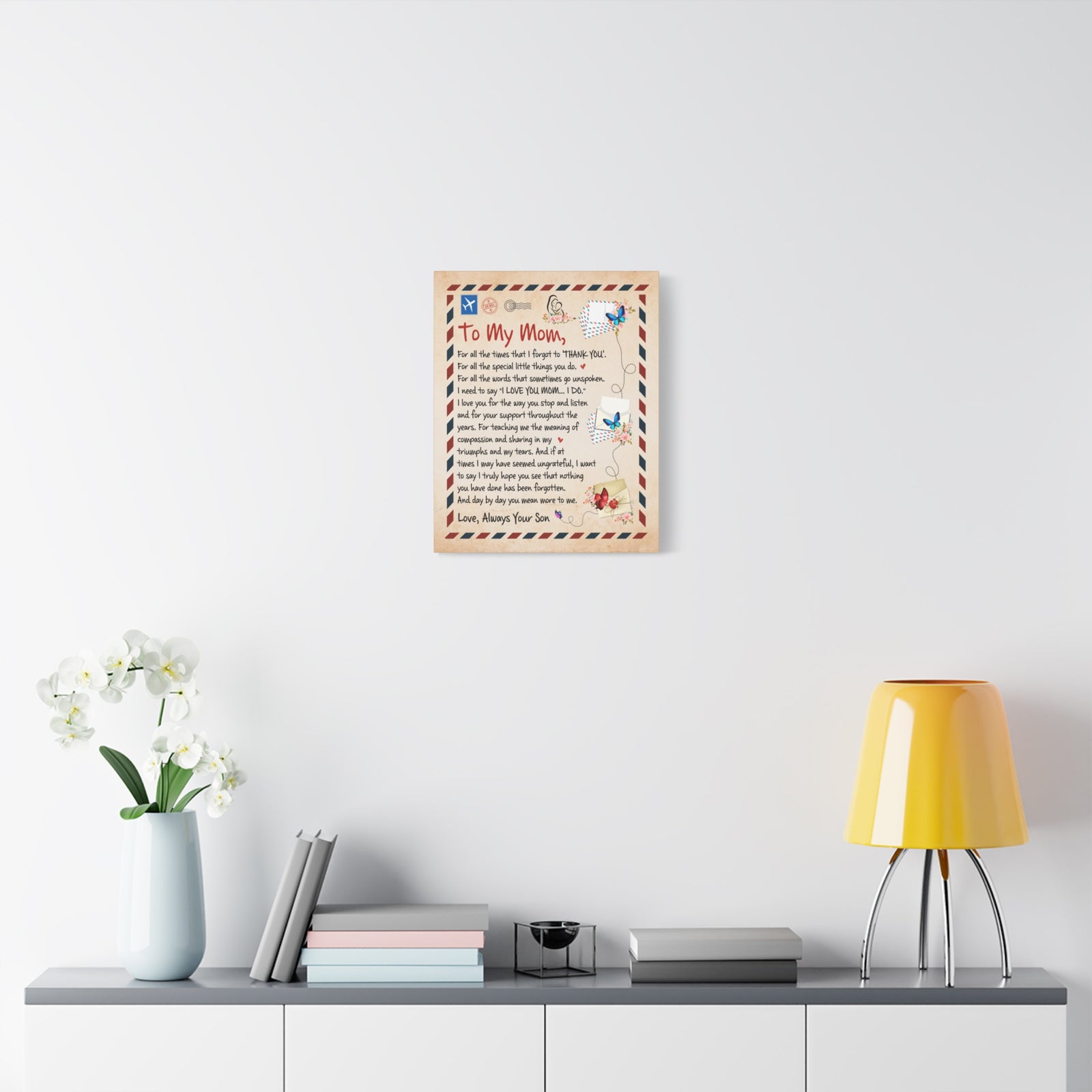 To My Mom Message Inspirational Canvas Wall Art for Mom-Express Your Love Gifts