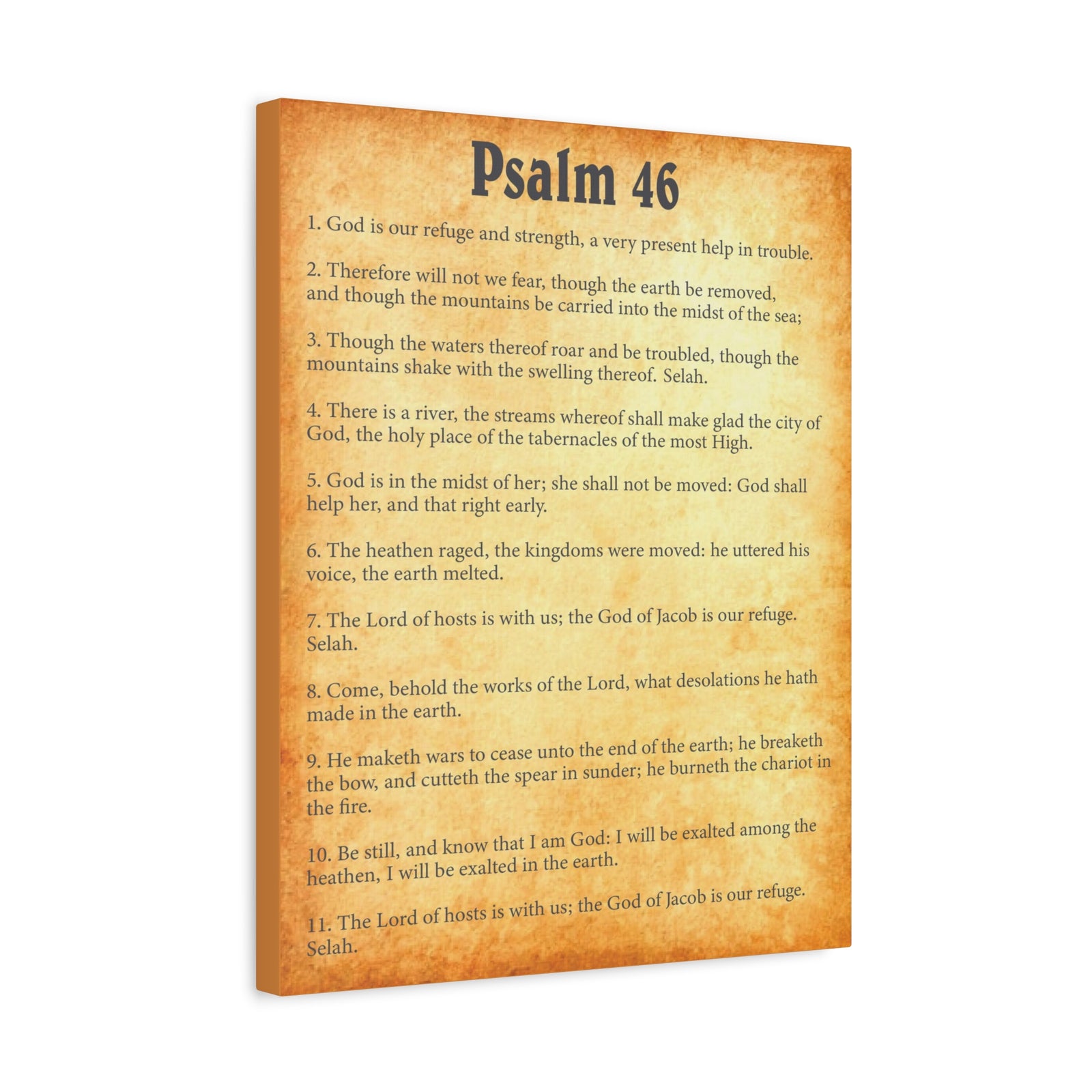Scripture Walls Psalm 46 Gold Bible Chapter Canvas Christian Wall Art Ready to Hang-Express Your Love Gifts
