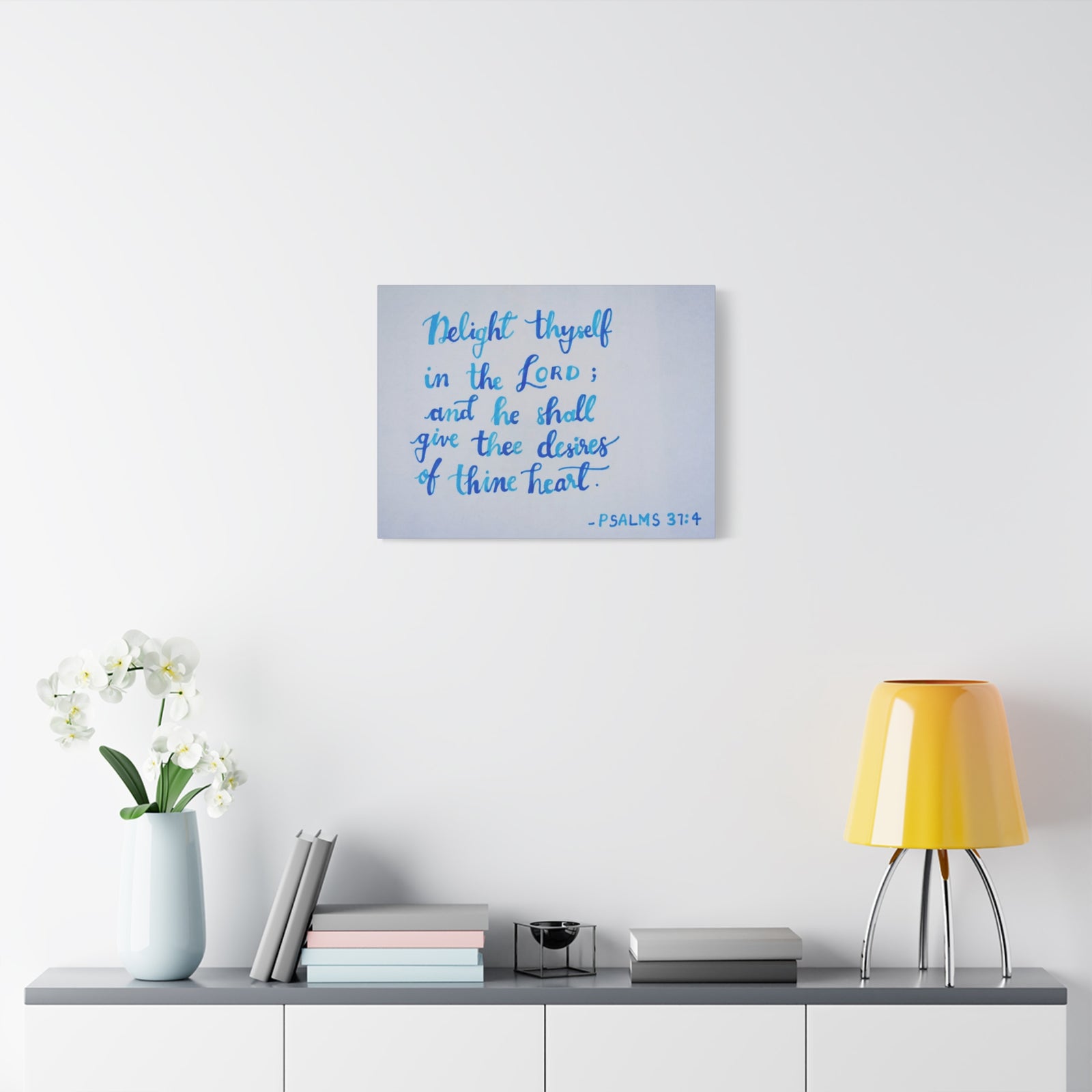 Scripture Canvas Thine Heart Psalms 37:4 Christian Wall Art Bible Verse Print Ready to Hang-Express Your Love Gifts
