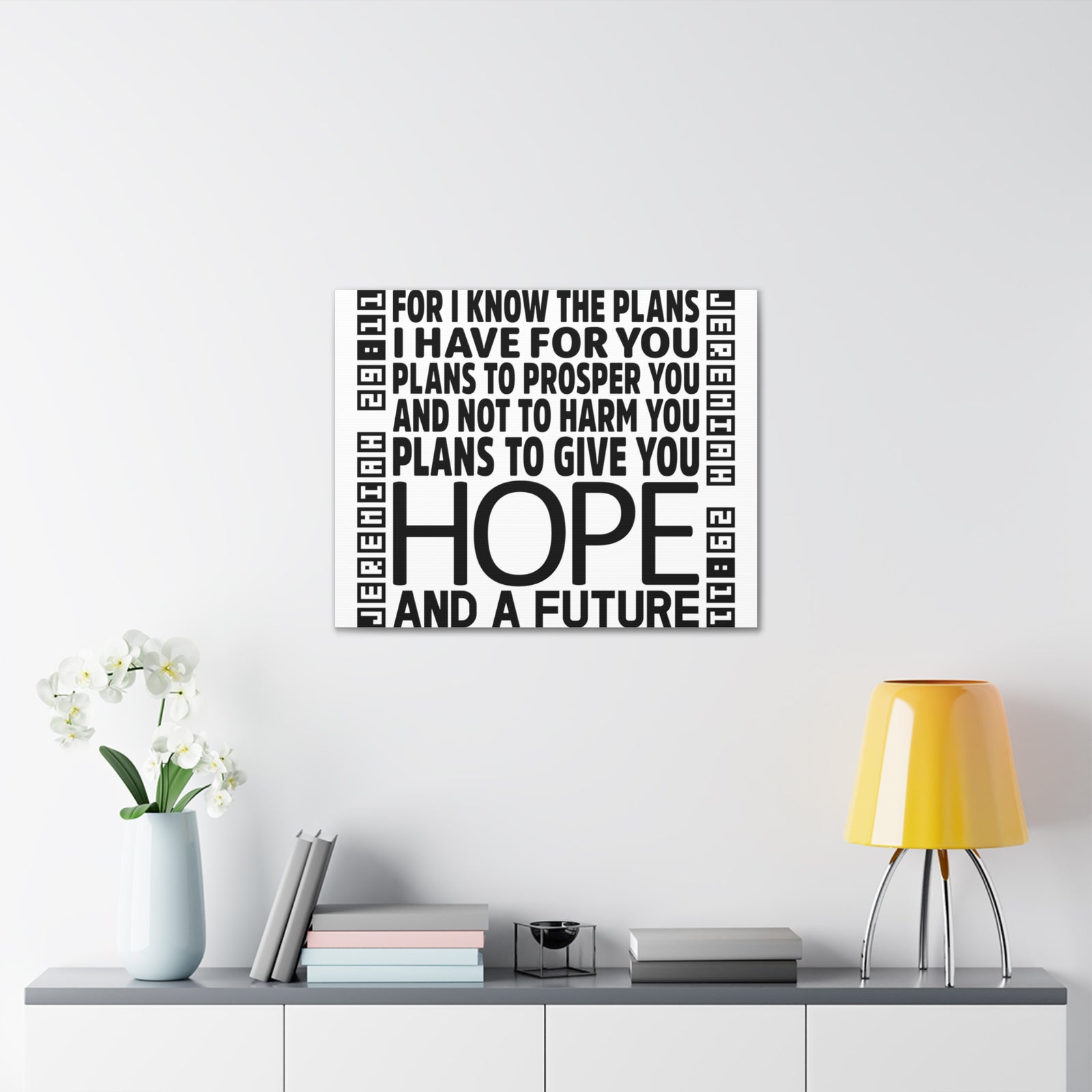 Scripture Walls Jeremiah 29:11 Hope and Future Bible Verse Canvas Christian Wall Art Ready to Hang Unframed-Express Your Love Gifts