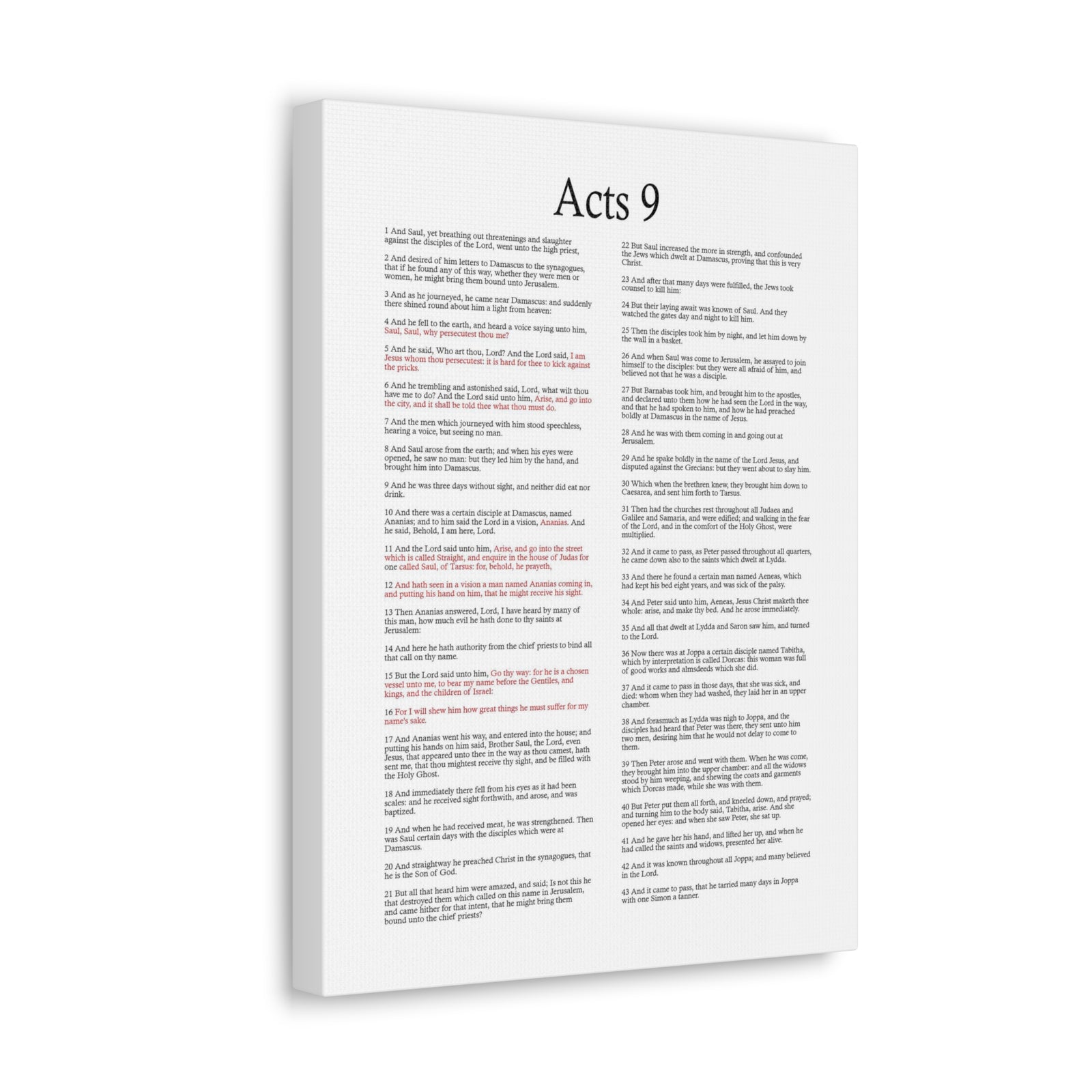 Scripture Walls Acts 9 Conversion of Saul Christ Words in Red Bible Verse Canvas Christian Wall Art Ready to Hang Unframed-Express Your Love Gifts