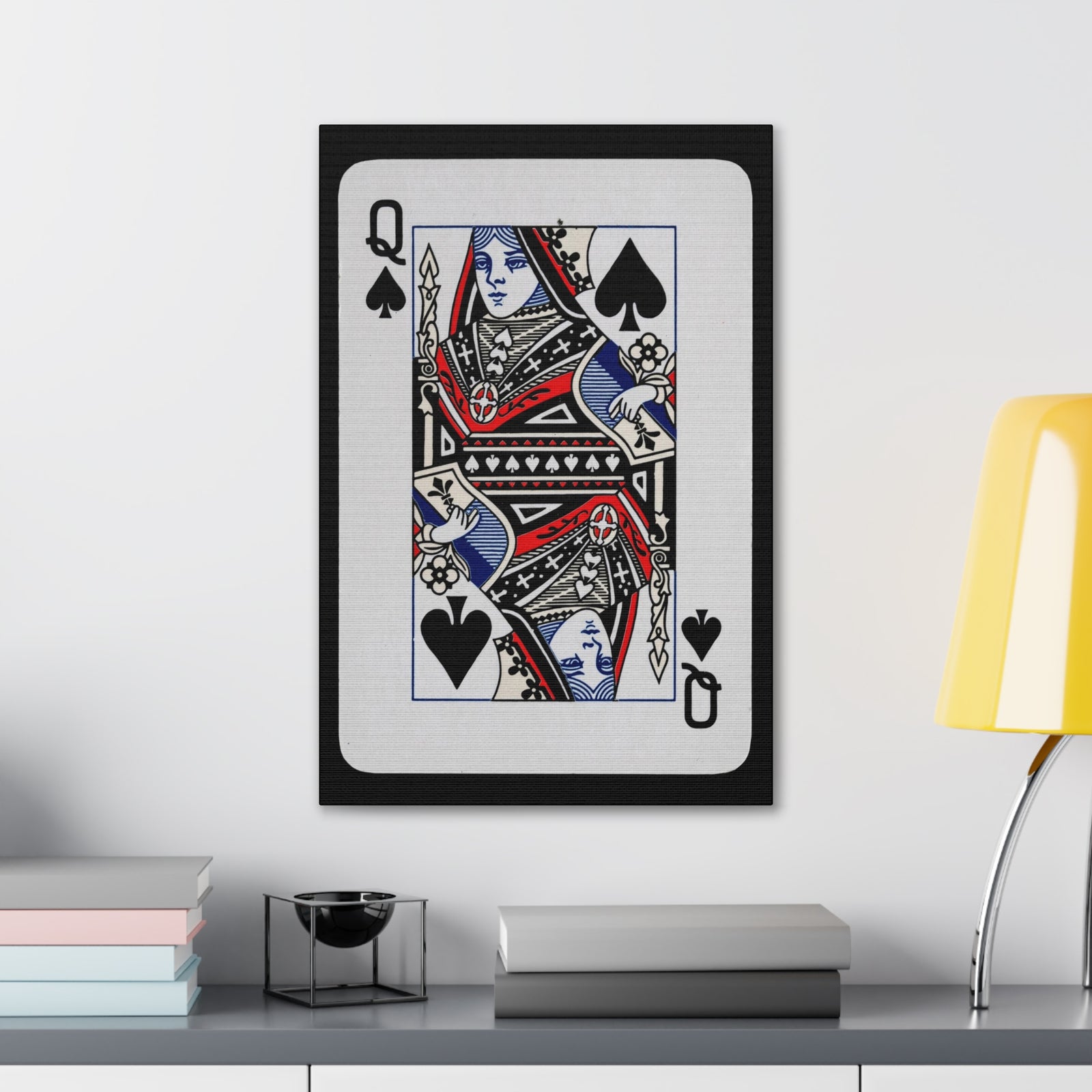Queen of Spades Playing Card Canvas Wall Art for Home Decor Ready-to-Hang-Express Your Love Gifts