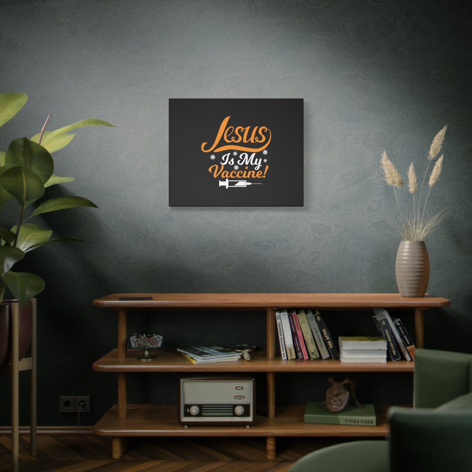 Scripture Canvas Jesus Is My Vaccine Psalm 63:3 Christian Wall Art Bible Verse Print Ready to Hang-Express Your Love Gifts