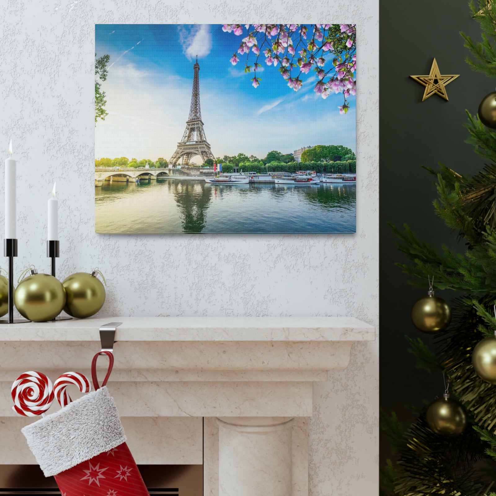 Fantastic View Eiffel Tower France Canvas Artwork High-Quality Breathtaking French City for Home Decor Ready to Hang-Express Your Love Gifts