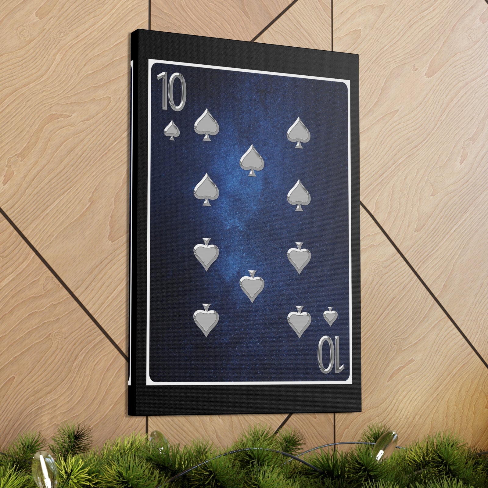 Ten Of Spades Space Background Playing Card Canvas Wall Art for Home Decor Ready-to-Hang-Express Your Love Gifts