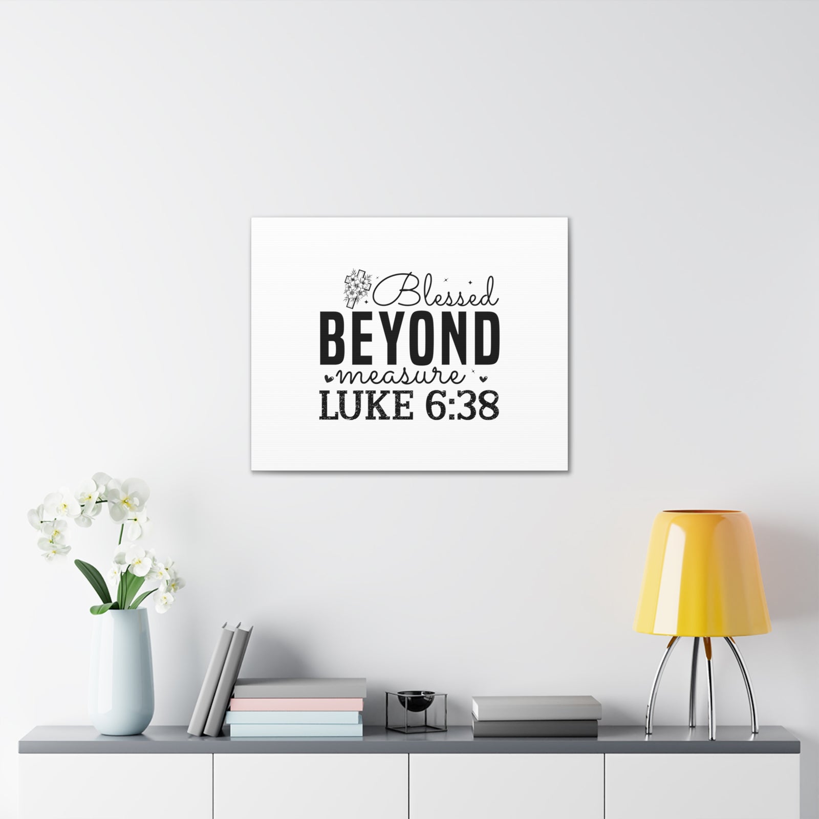 Scripture Walls Luke 6:38 Blesed Beyond Measure Bible Verse Canvas Christian Wall Art Ready to Hang Unframed-Express Your Love Gifts
