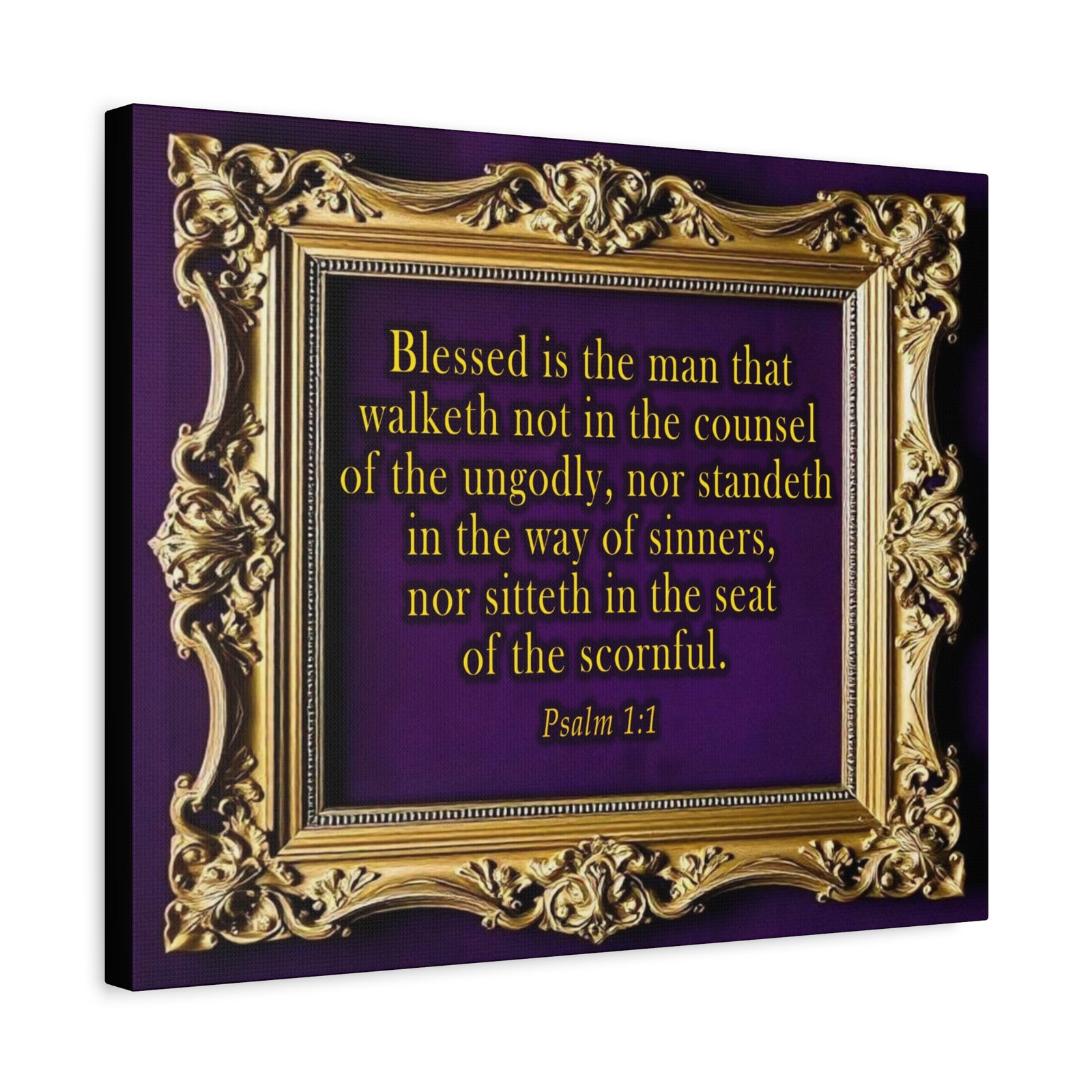 Scripture Walls Psalm 1:1 KJV Bible Verse Canvas Christian Wall Art Ready to Hang Unframed-Express Your Love Gifts
