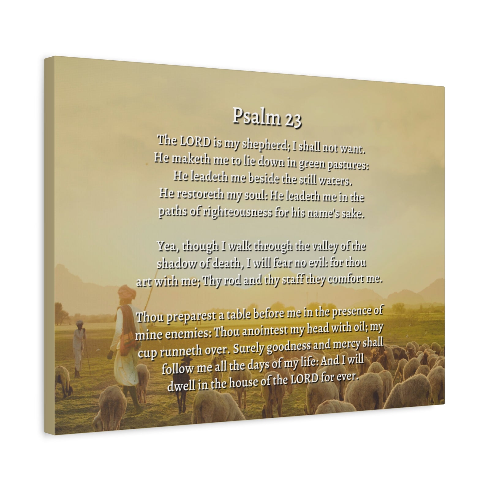 Scripture Walls Lord Is My Shepherd Herding Psalm 23 Bible Verse Canvas Christian Wall Art Ready to Hang-Express Your Love Gifts