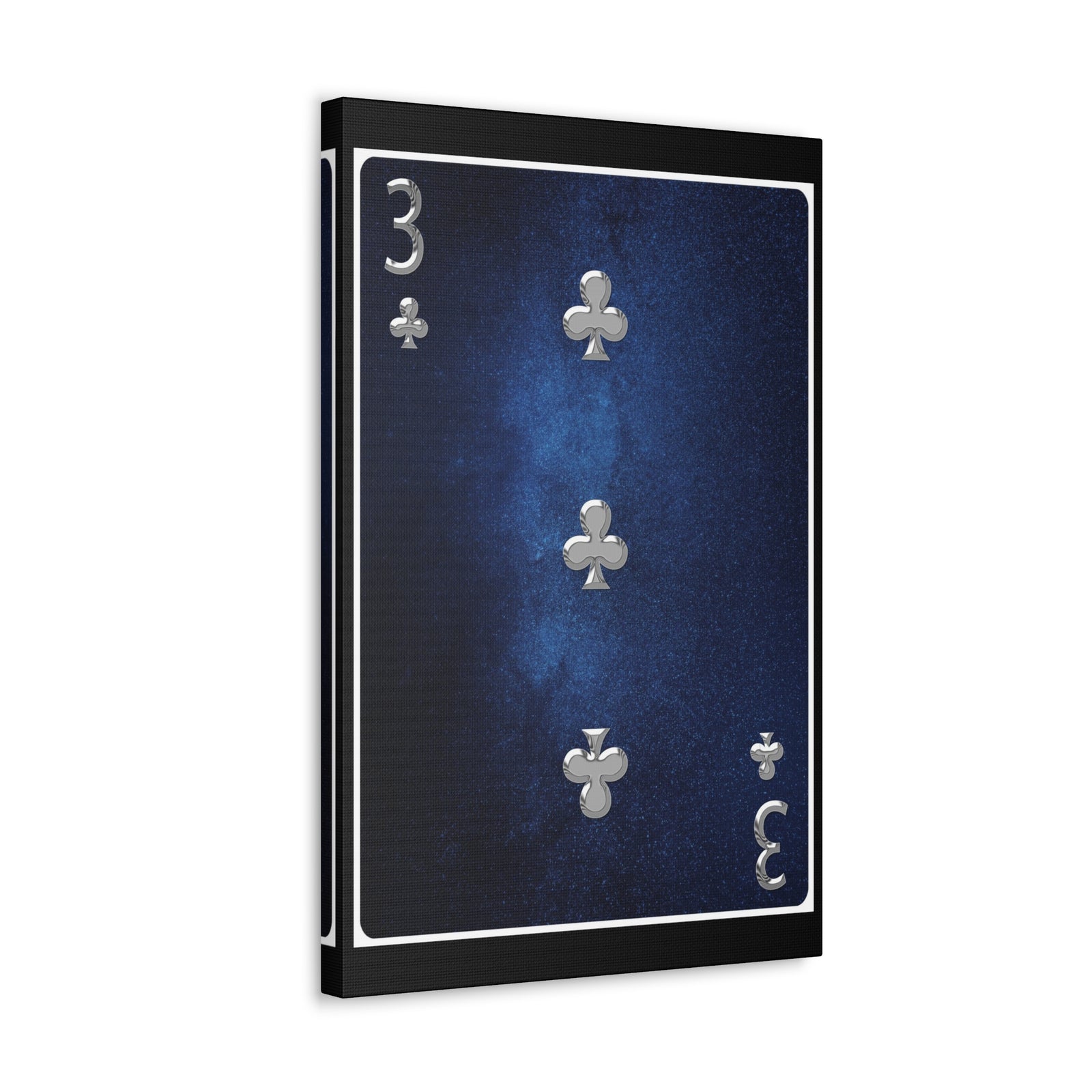 Three Of Clubs Space Background Playing Card Canvas Wall Art for Home Decor Ready-to-Hang-Express Your Love Gifts