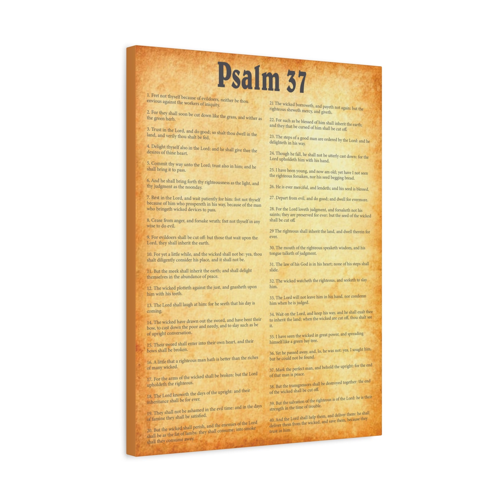 Scripture Walls Psalm 37 Gold Bible Chapter Canvas Christian Wall Art Ready to Hang-Express Your Love Gifts