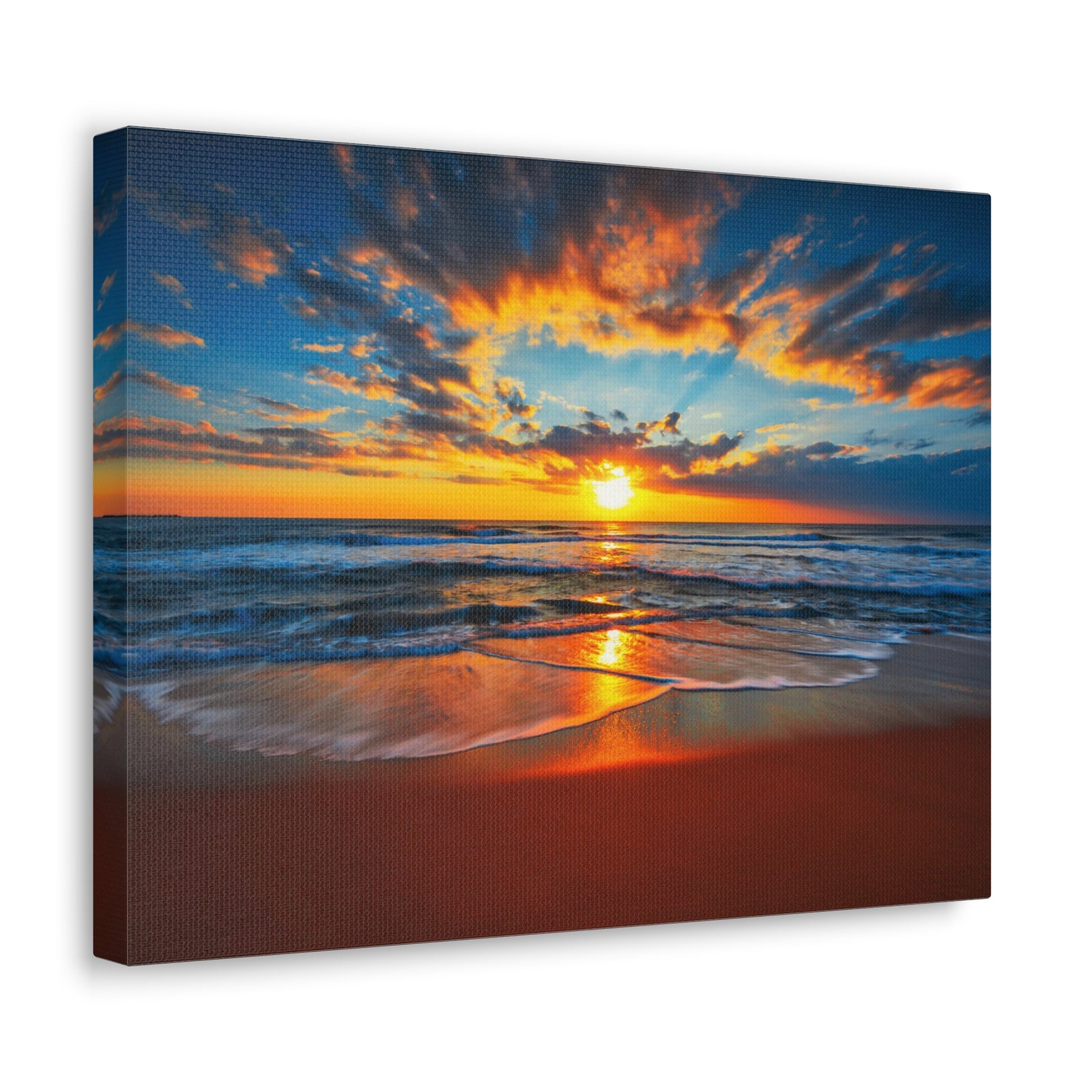 Sunrise On The Beach Ocean Canvas Wall Art for Home Decor Ready-to-Hang-Express Your Love Gifts