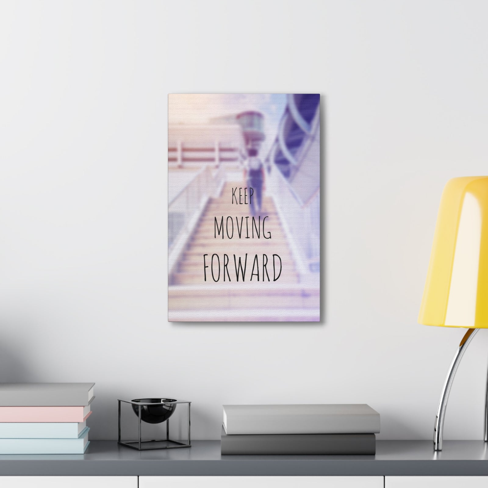 Inspirational Quote Canvas Keep Moving Forward Motivational Print Ready to Hang Artwork-Express Your Love Gifts