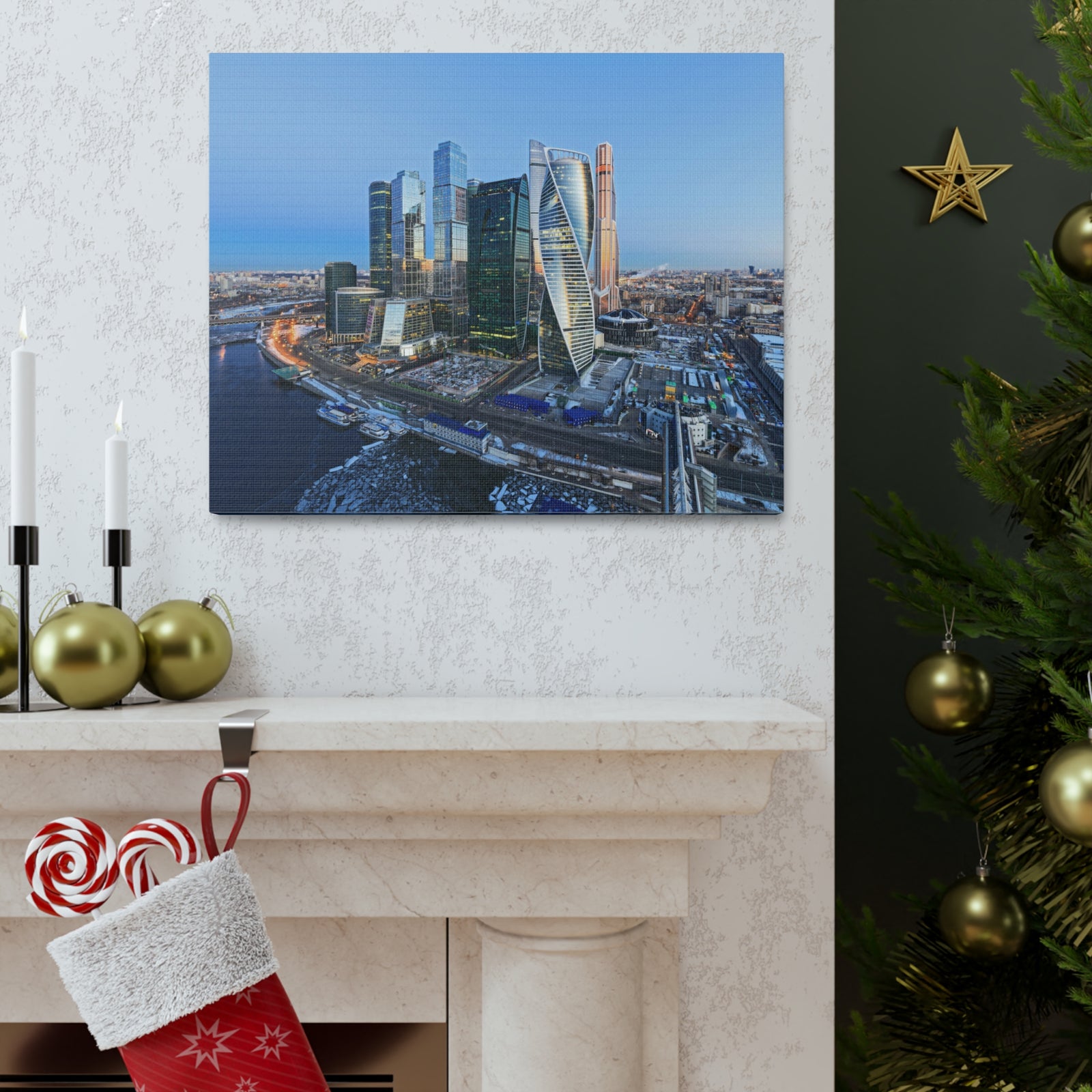 Moscow Daytime Skyline Canvas Artwork High-Quality Breathtaking Stunning Cityscape for Home Decor Ready to Hang-Express Your Love Gifts