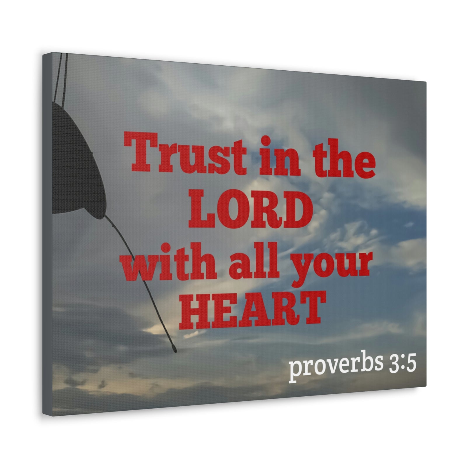 Scripture Walls With All Your Heart Proverbs 3:5 Bible Verse Canvas Christian Wall Art Ready to Hang-Express Your Love Gifts
