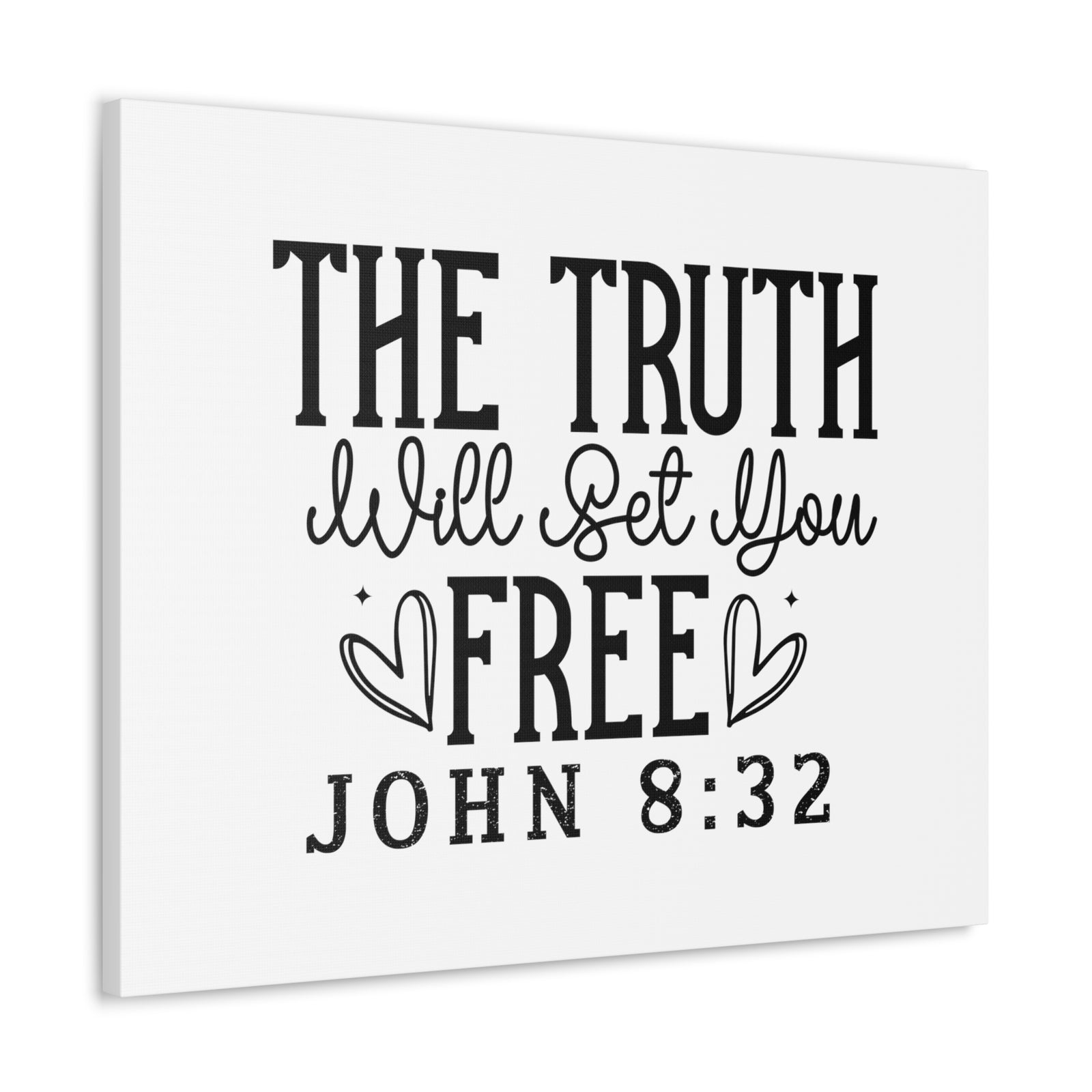 Scripture Walls John 8:32 The Truth Will Set You Free Bible Verse Canvas Christian Wall Art Ready to Hang Unframed-Express Your Love Gifts